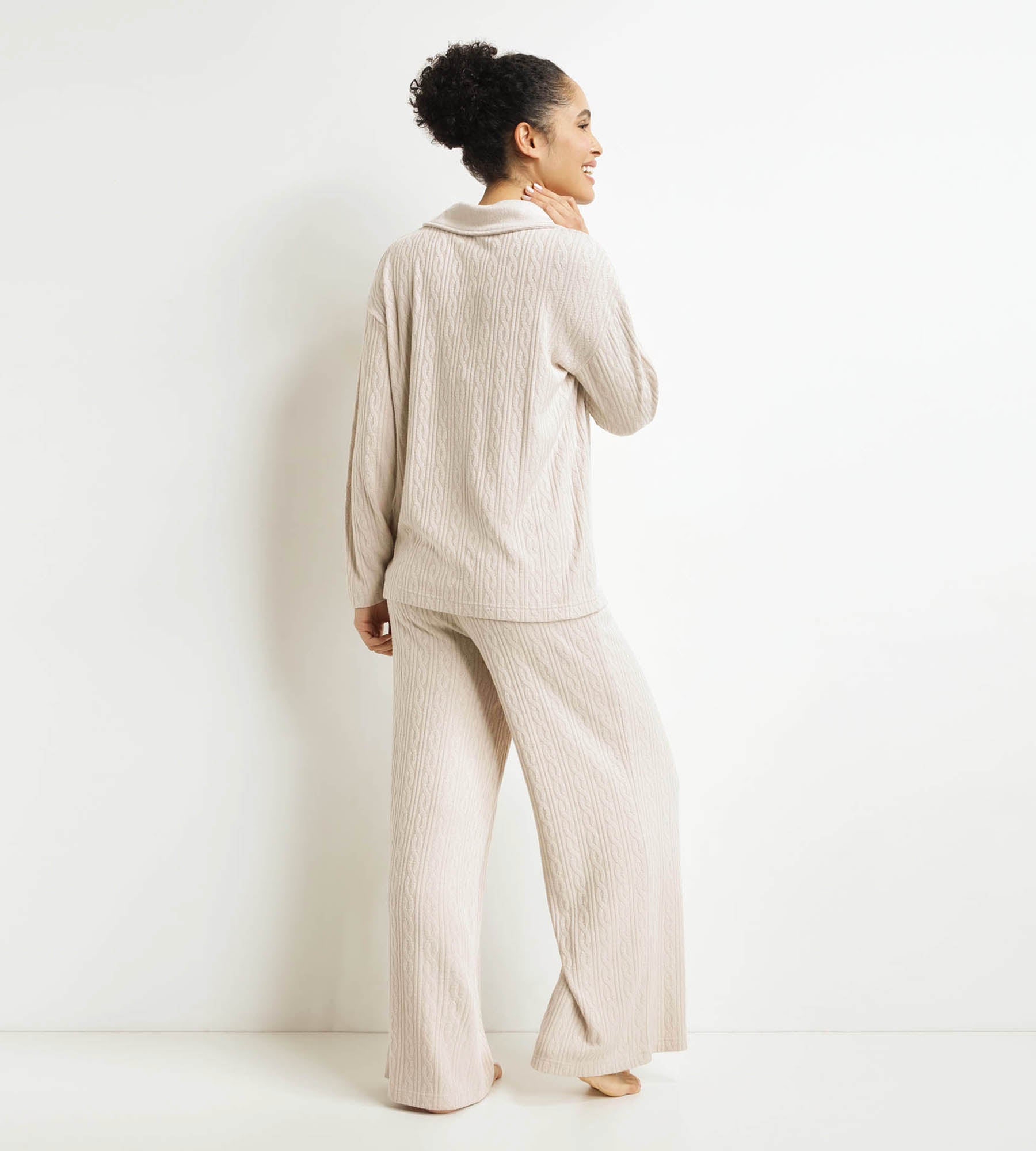 DIM Women's Ivory Warm pyjama trouser set Dim