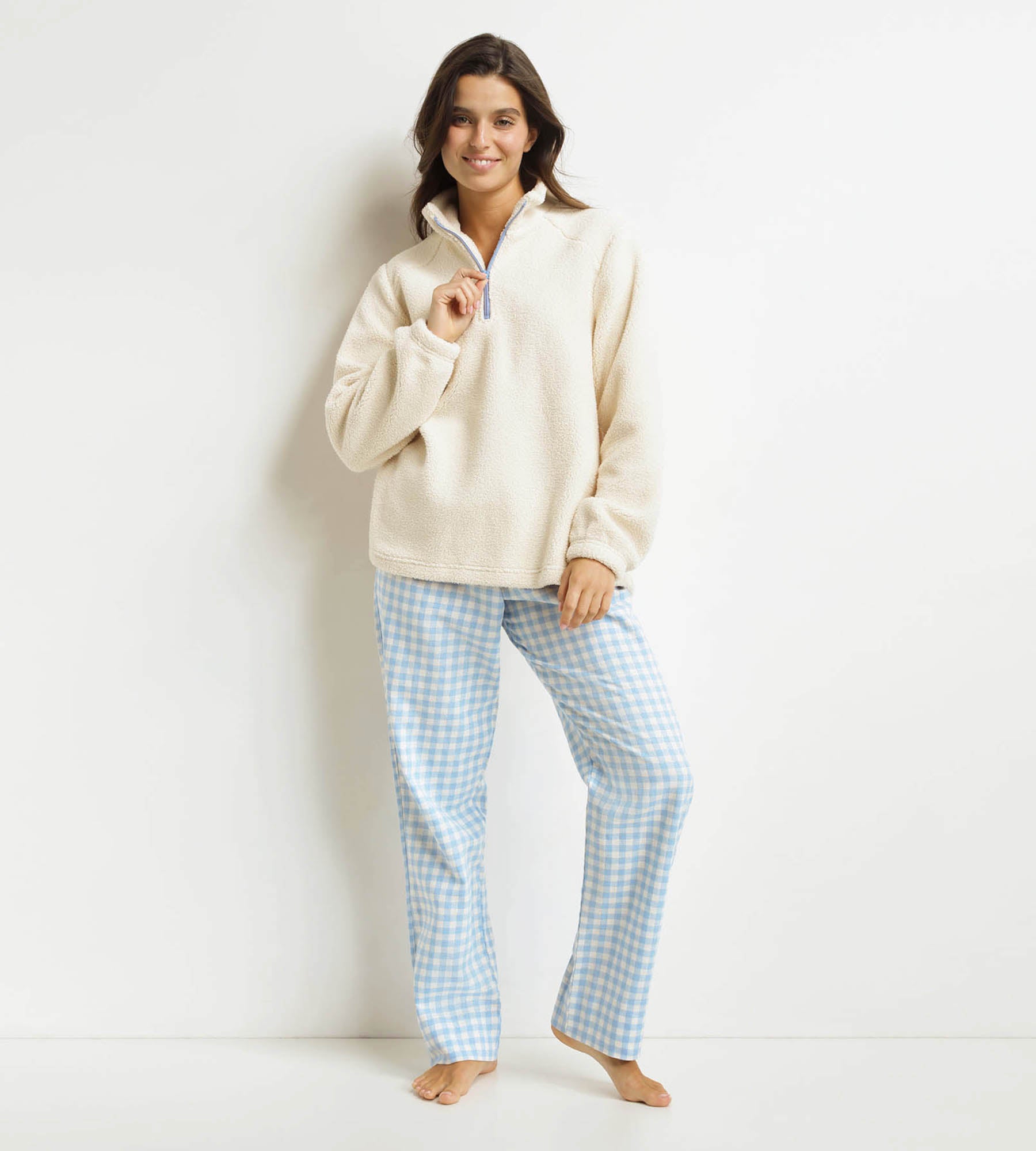 DIM Women's pyjama trouser set Blue Grey Dim Warm