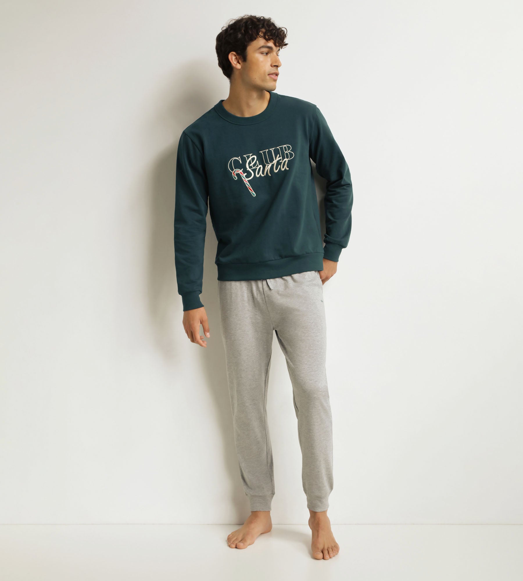 DIM Men's pyjama trouser set Grey Green Dim