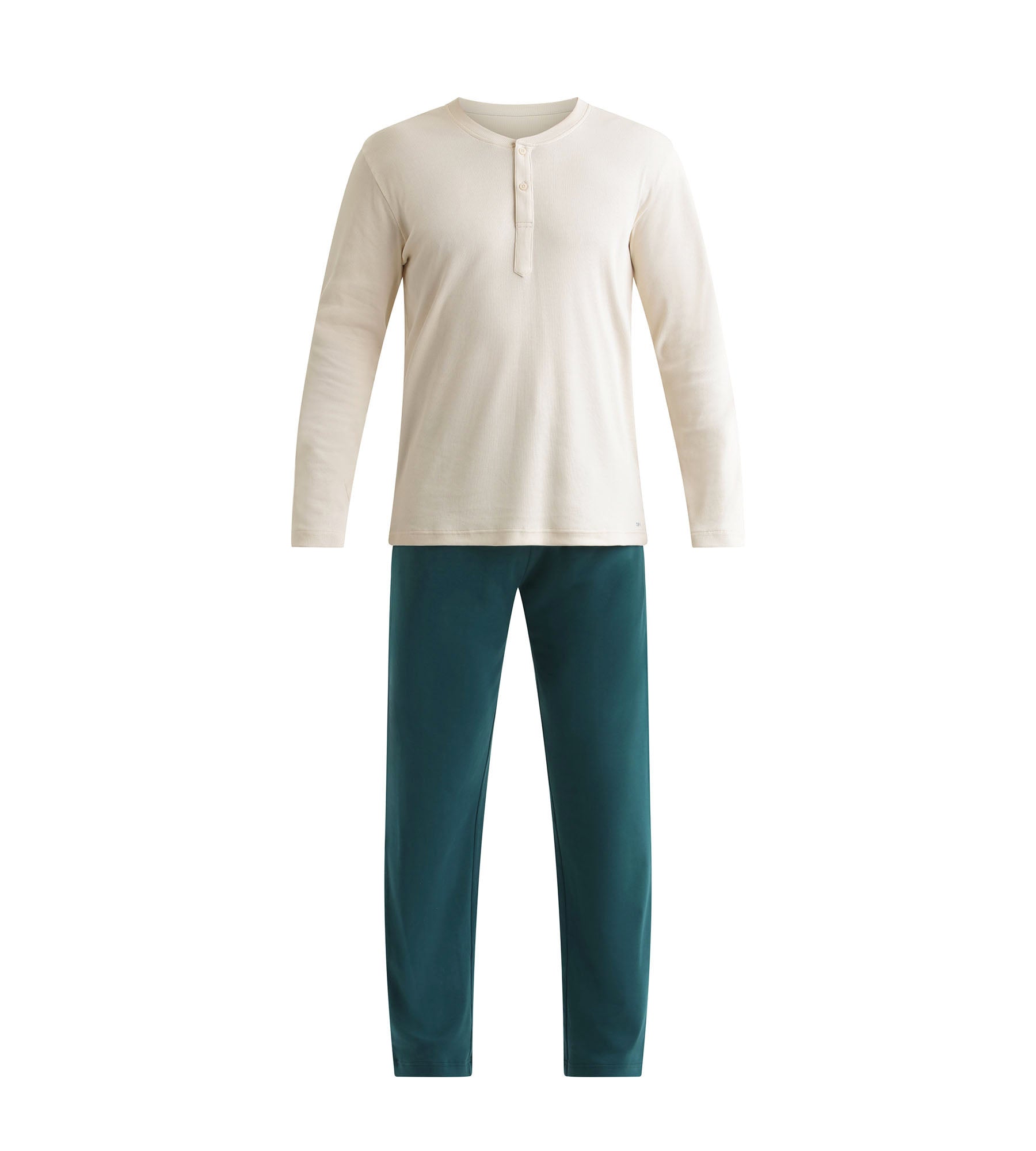 DIM Men's Ivory Green Pajama Trouser Set Dim