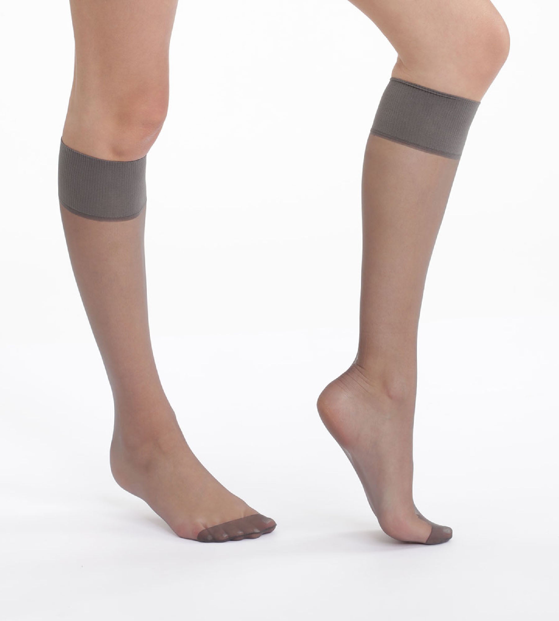 DIM Pack of 2 pairs of Mes Essentiels 15 sheer knee highs in pepper