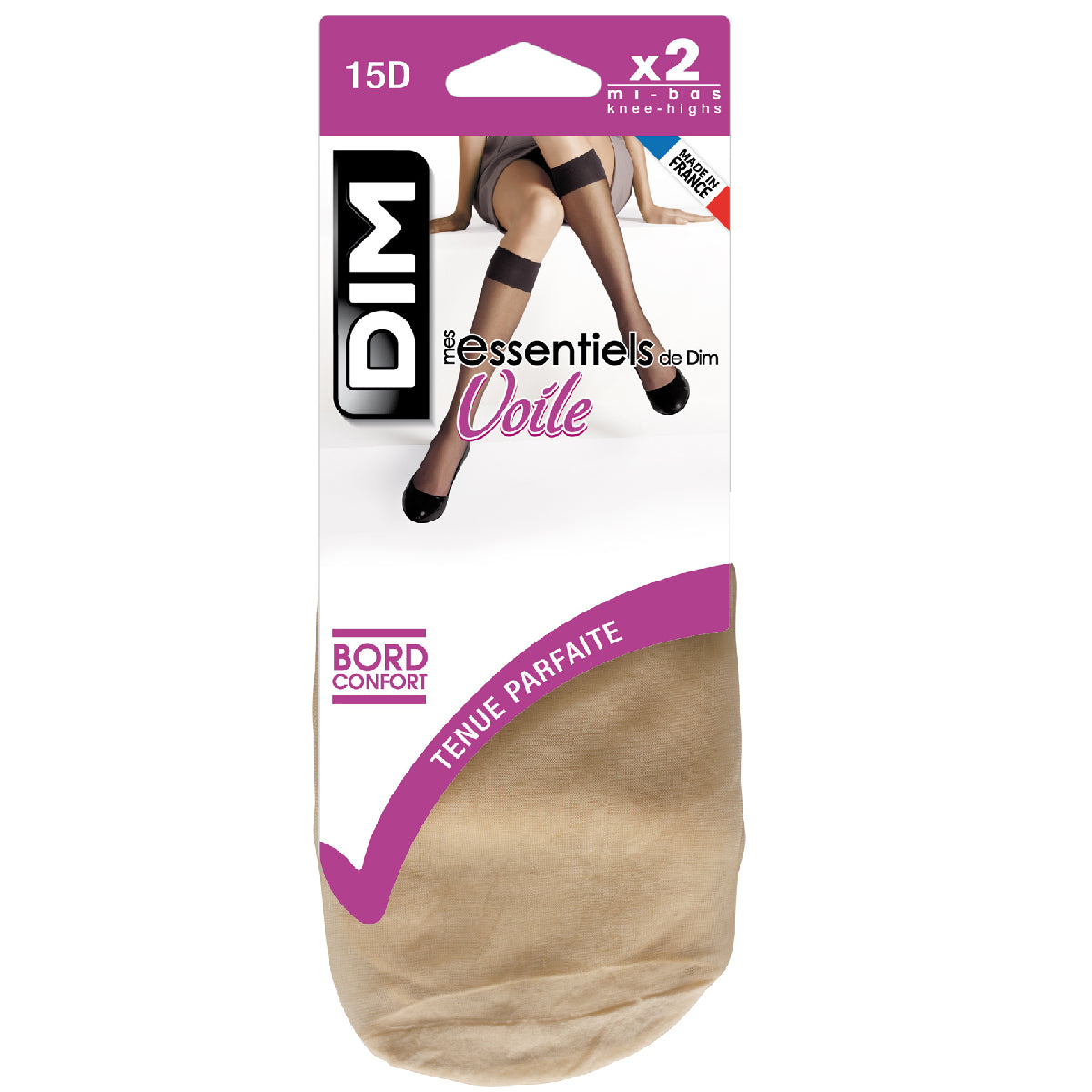 DIM Pack of 2 pairs of Mes Essentiels 15 sheer knee highs in capri