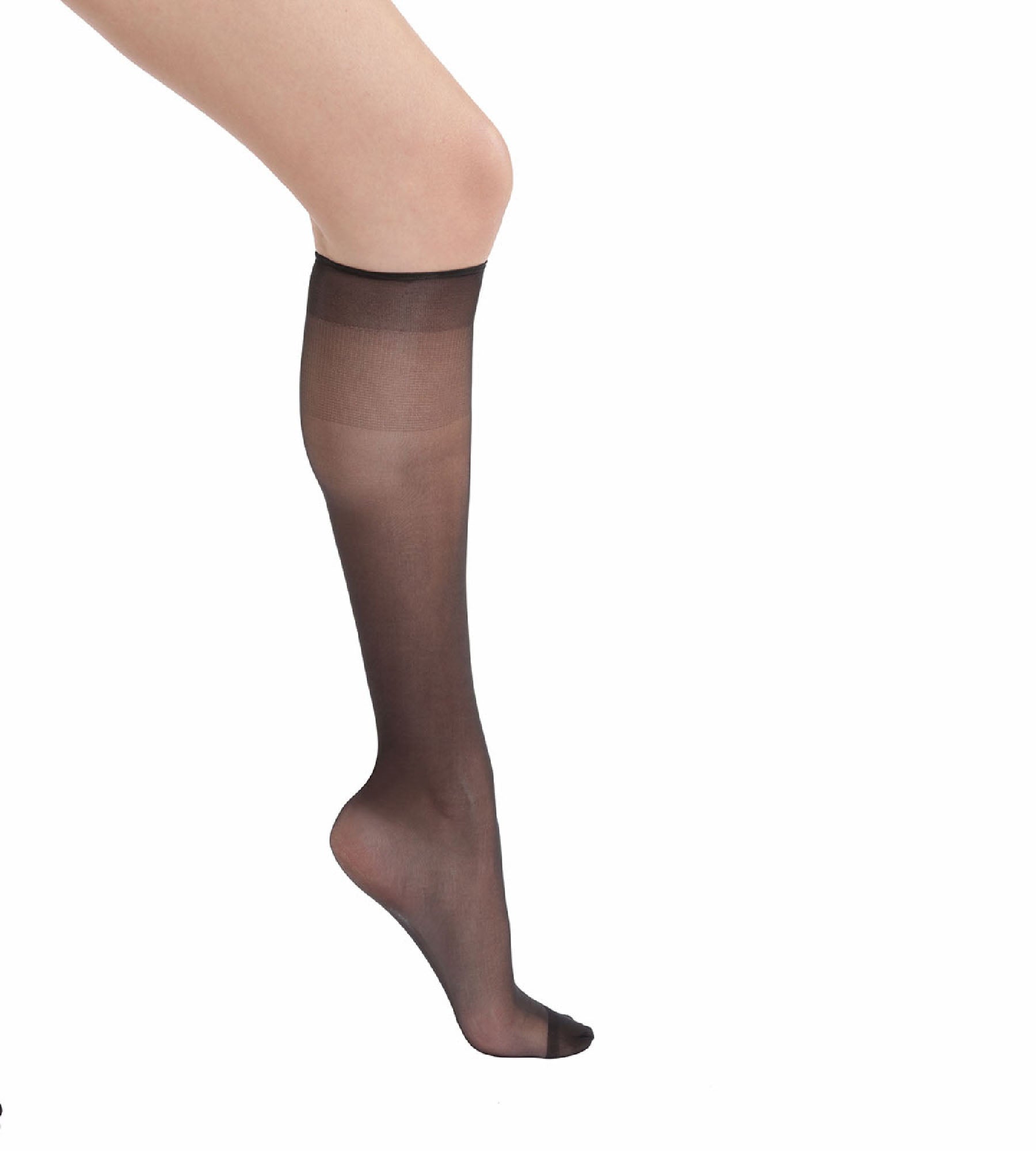 DIM Pack of 2 Sublim Voile Brillant 15 sheer knee highs with a satin sheen in black