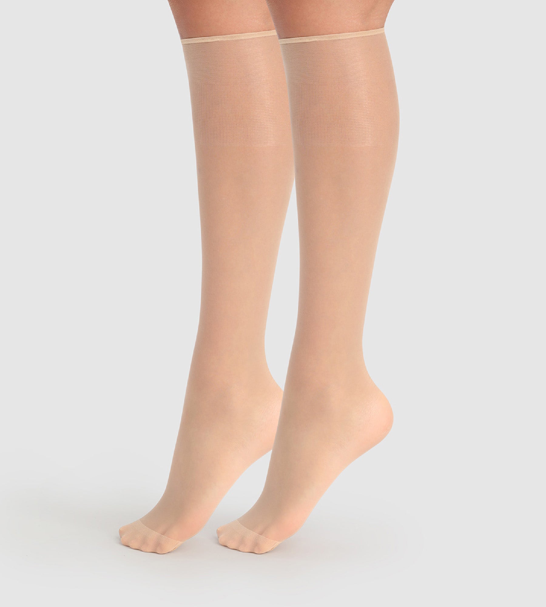 DIM Pack of 2 Sublim Voile Brillant 15 sheer knee highs with a satin sheen in capri