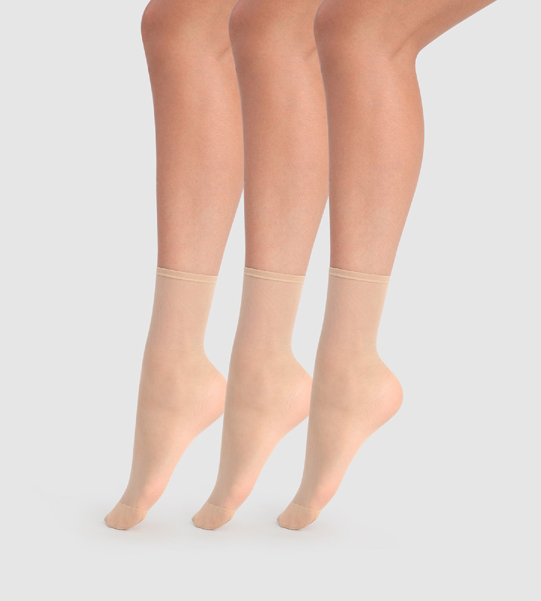 DIM Set of 3 Beauty Resist 20D transparent capri ankle socks