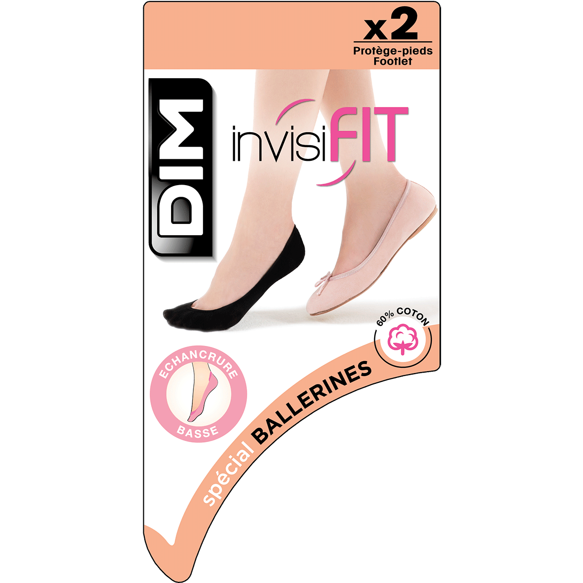 DIM Easy Day Spécial Ballerines 52 low cut footies in black