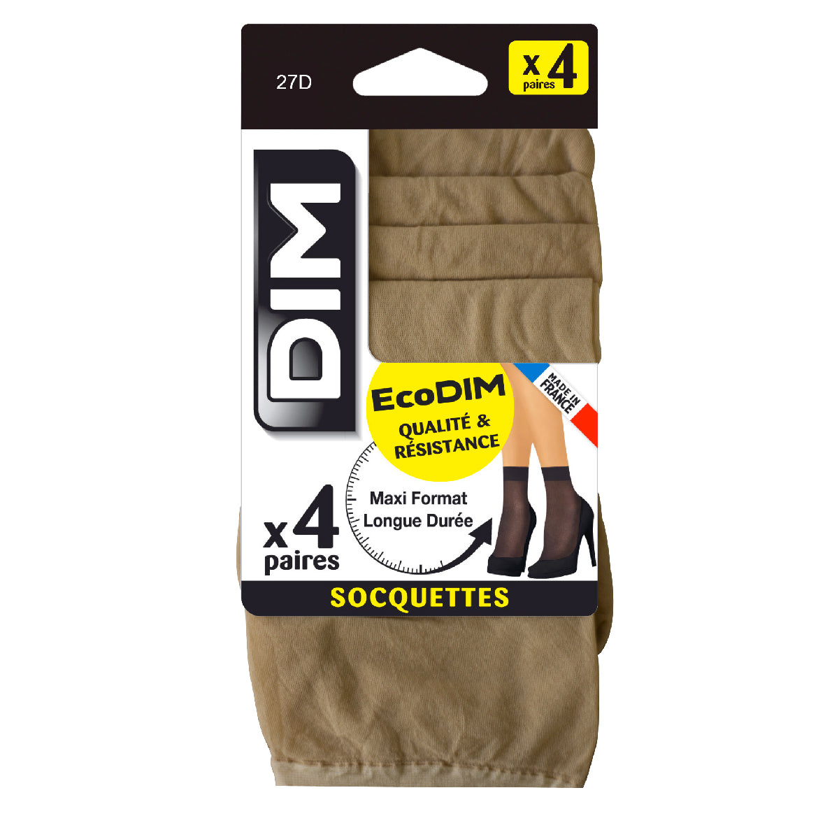 DIM Pack of 4 EcoDIM semi-opaque suede socks 30D