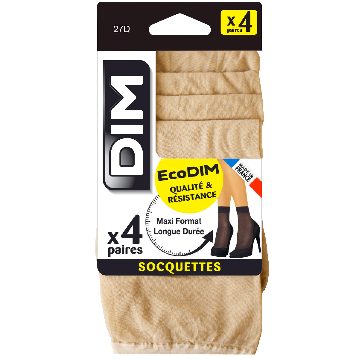 DIM Pack of 4 EcoDIM semi-opaque capri socks 30D