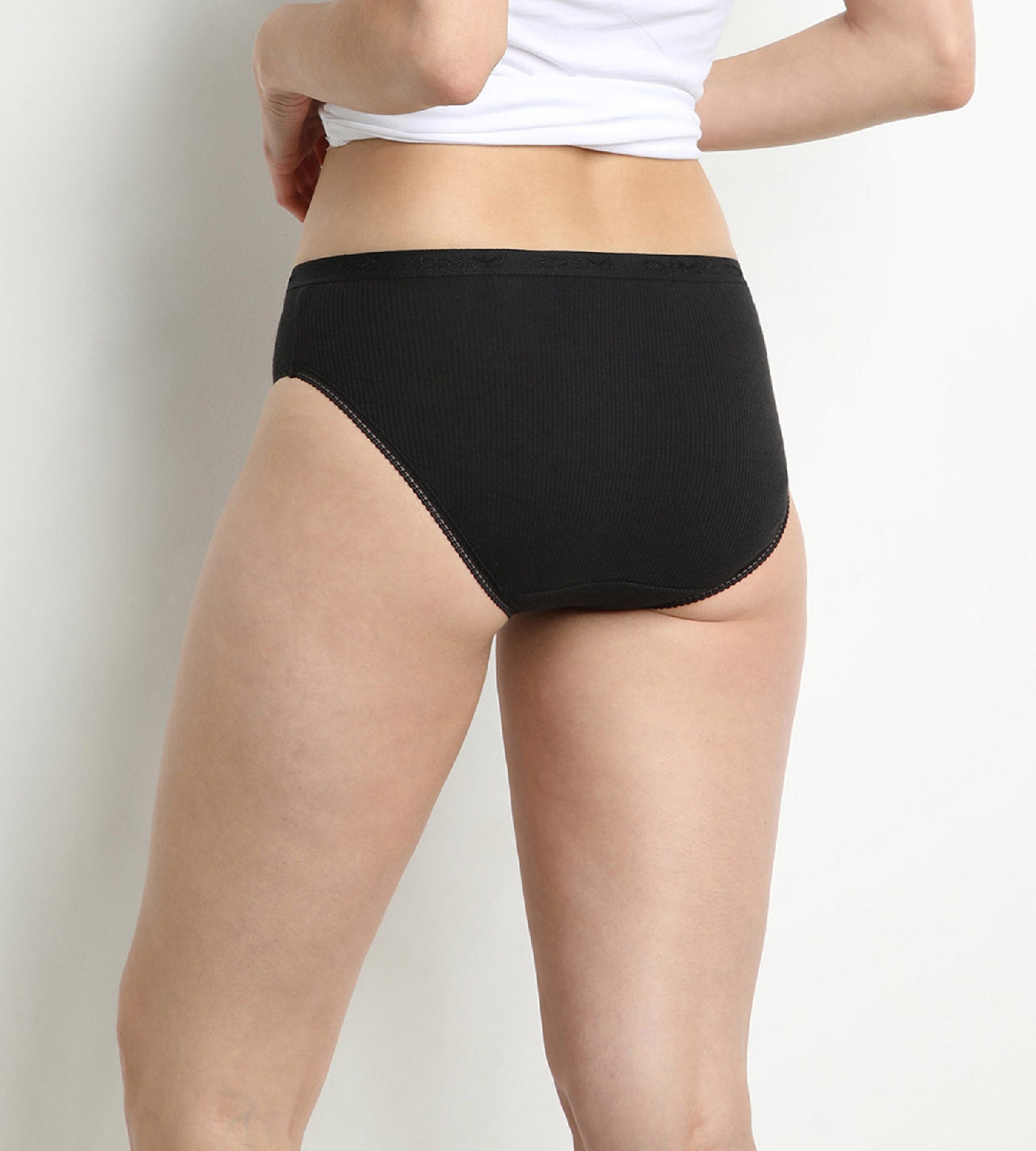 DIM Pack of 2 pairs of Pur Coton midi knickers in black