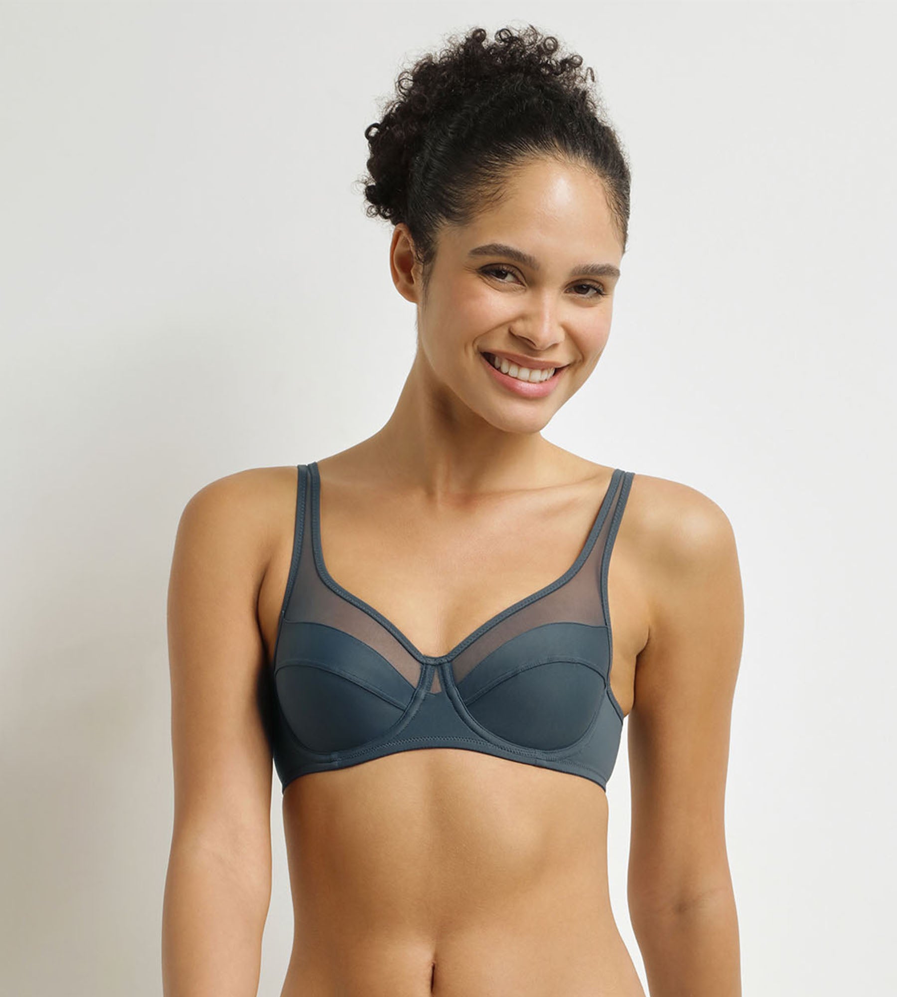 DIM Generous Fir Green underwired push-on bra