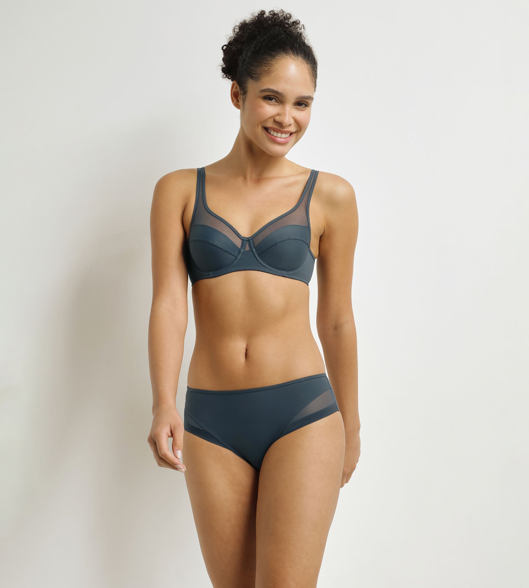 DIM Generous Fir Green underwired push-on bra
