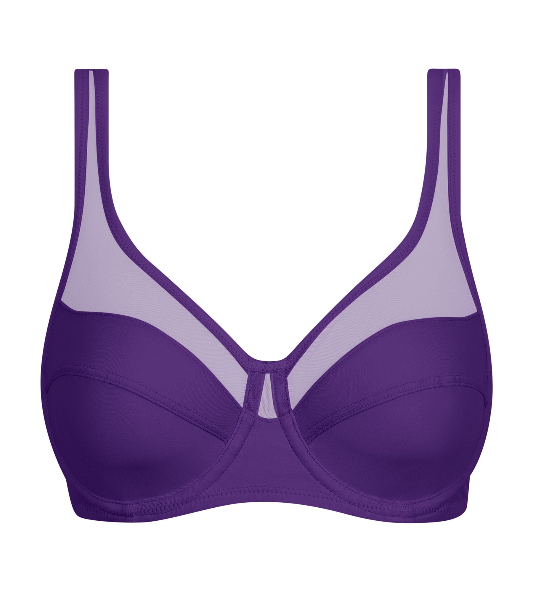 DIM Violet microfiber and tulle push-on bra Dim Generous