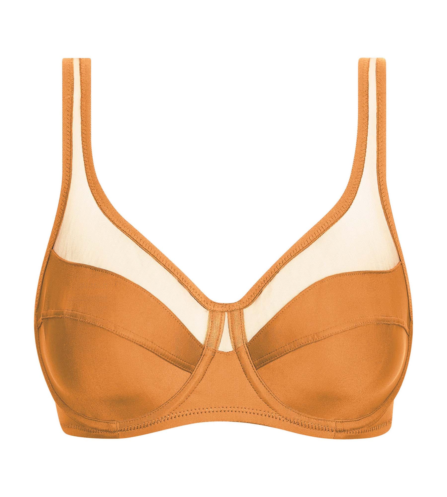 DIM Mandarine microfiber and tulle push-on bra Dim Generous