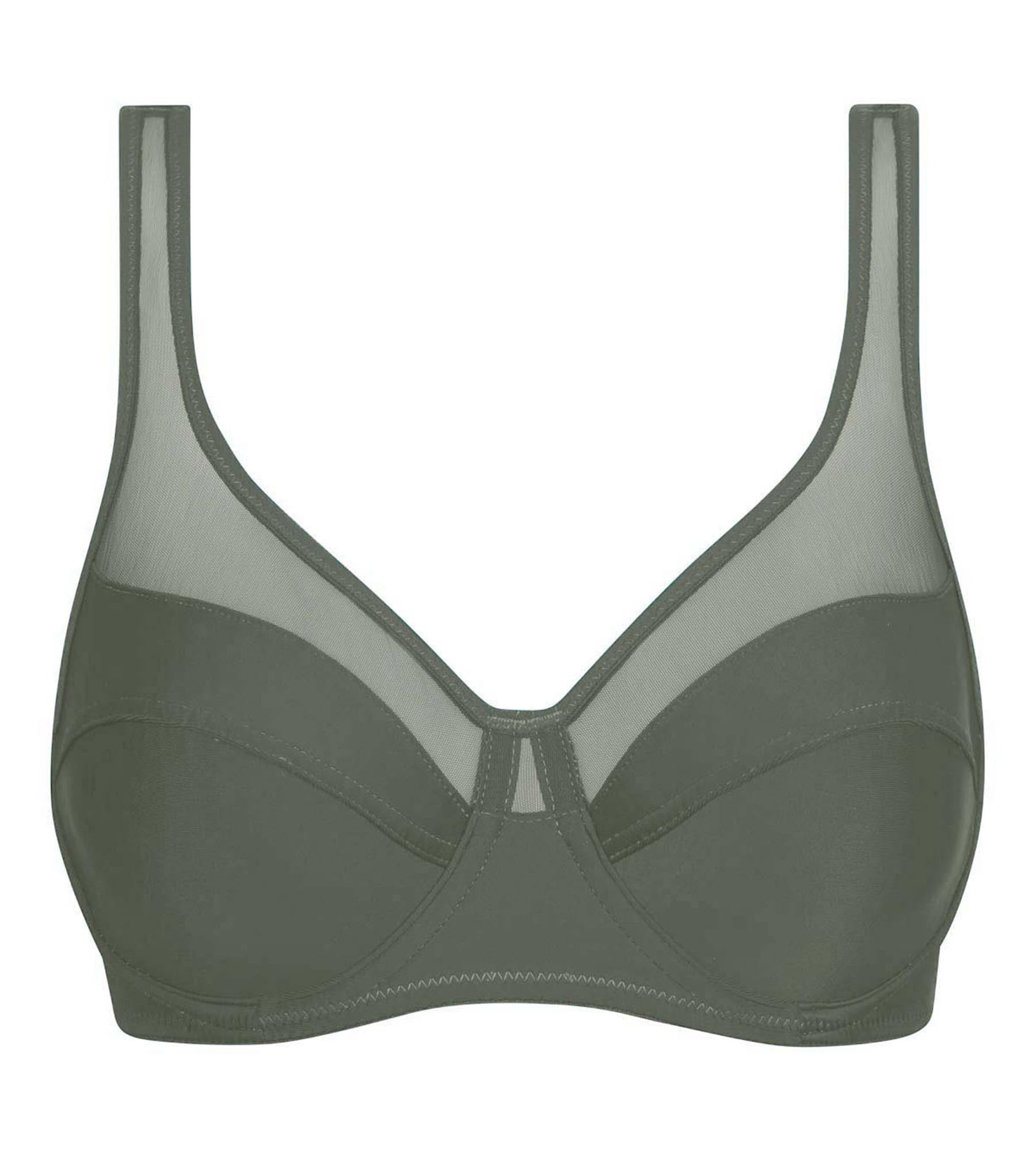 DIM Green microfiber and tulle push-on bra Dim Generous