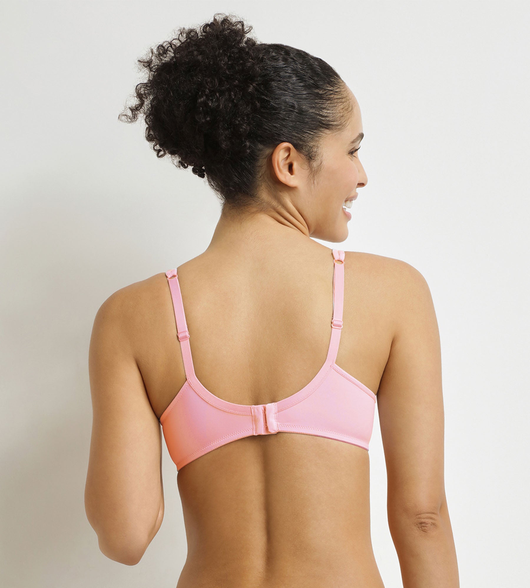DIM Generous pink floral underwired push-on bra