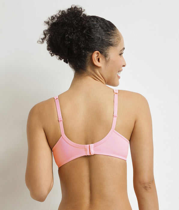 DIM Generous pink floral underwired push-on bra