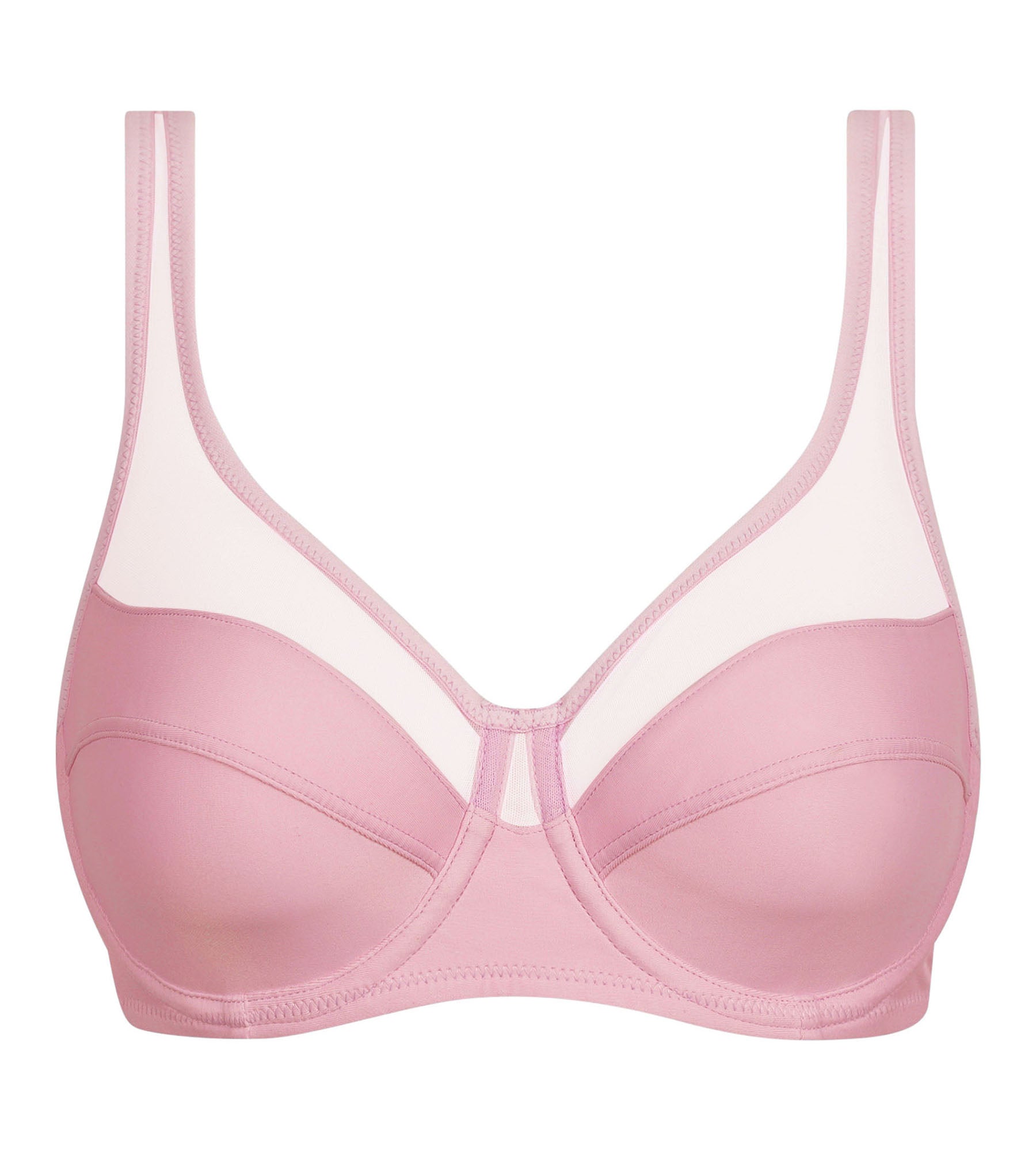 DIM Generous pink floral underwired push-on bra