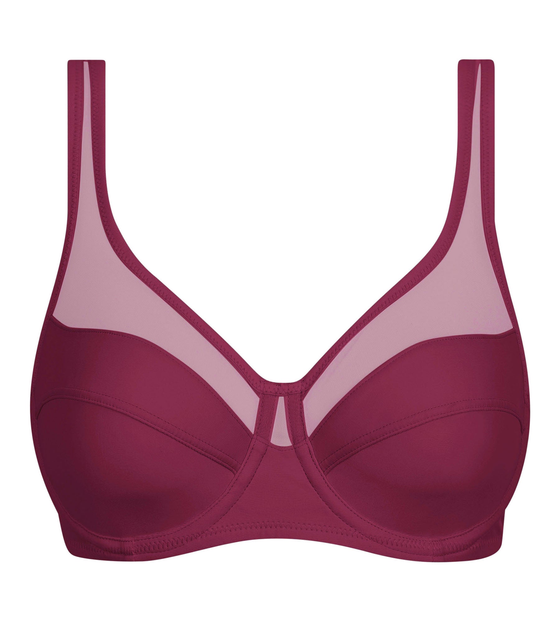 DIM Generous Bordeaux underwired push-on bra