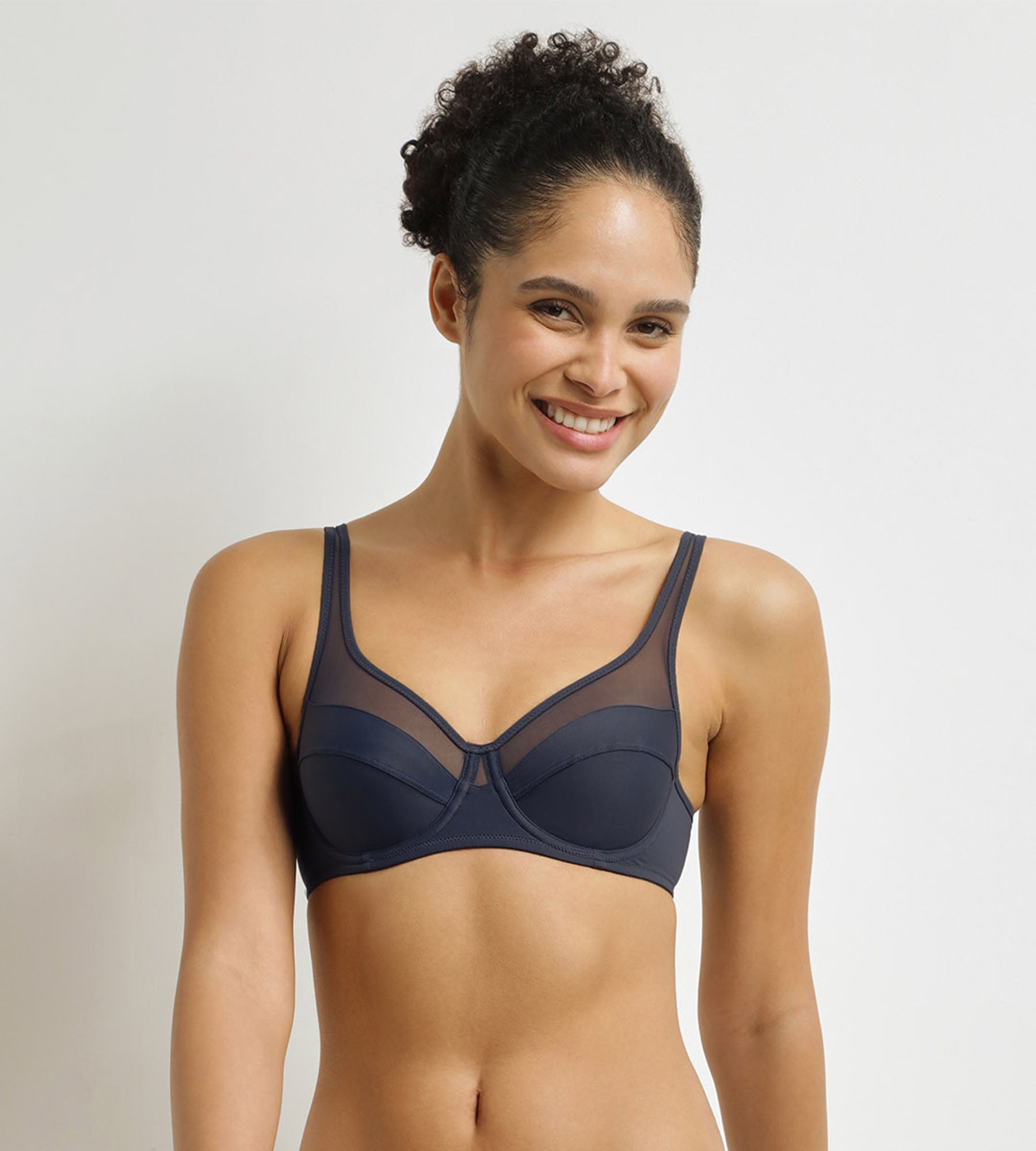 DIM Girl's grey and pink bra Dim Sport