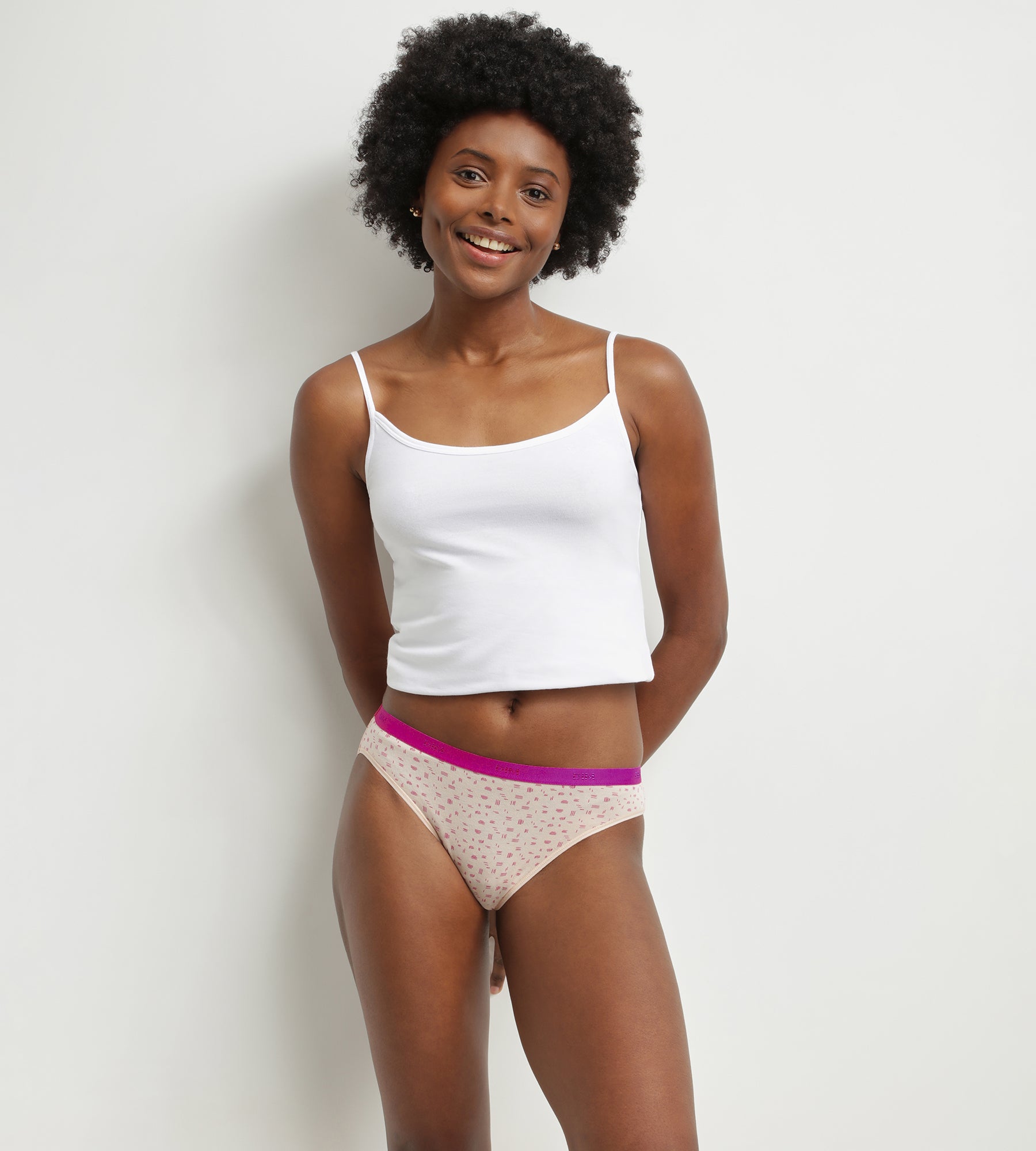 DIM Pack of 3 fluorescent stretch cotton knickers Les Pockets