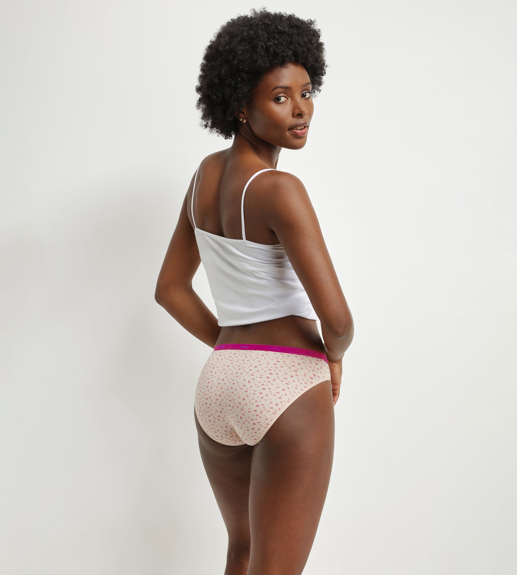 DIM Pack of 3 fluorescent stretch cotton knickers Les Pockets