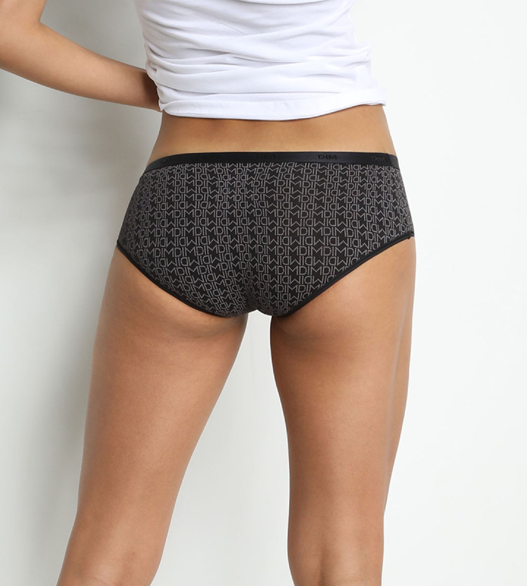 DIM Pack of 3 pairs of Les Pockets Coton boyshorts in black