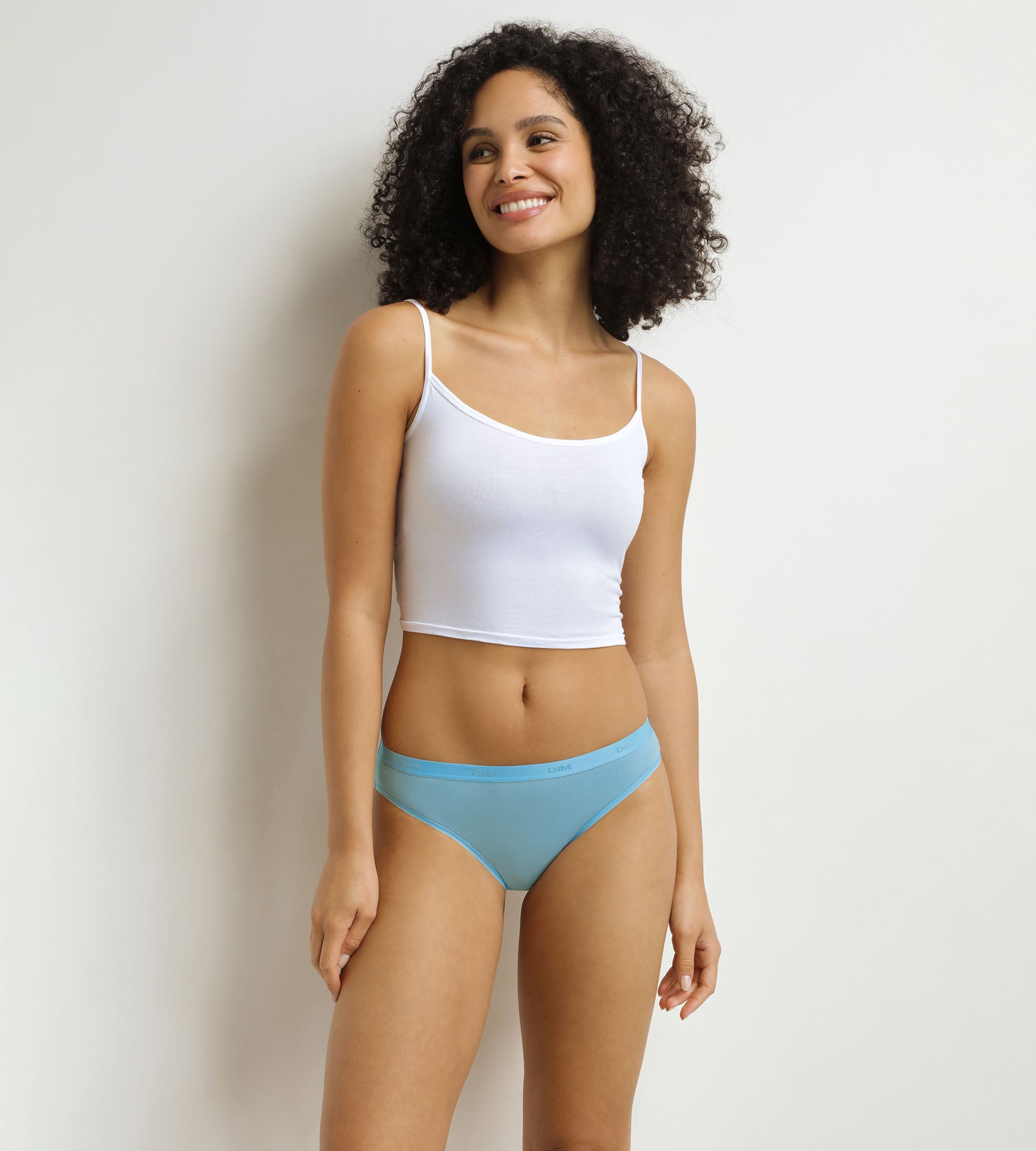 DIM Pack of 3 blue, purple and grey women's briefs Les Pockets Ecodim