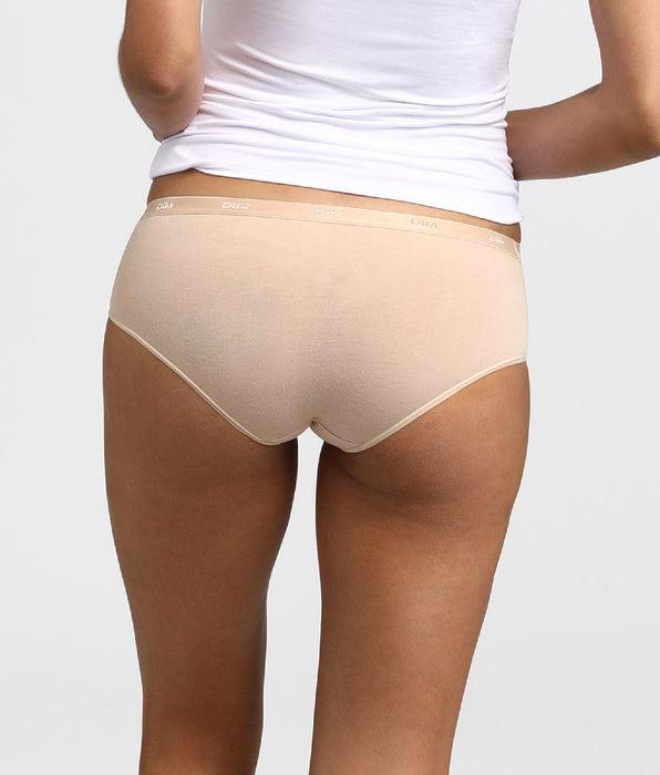 DIM Pack of 3 pairs of Les Pockets Coton boyshorts in white/nude/black