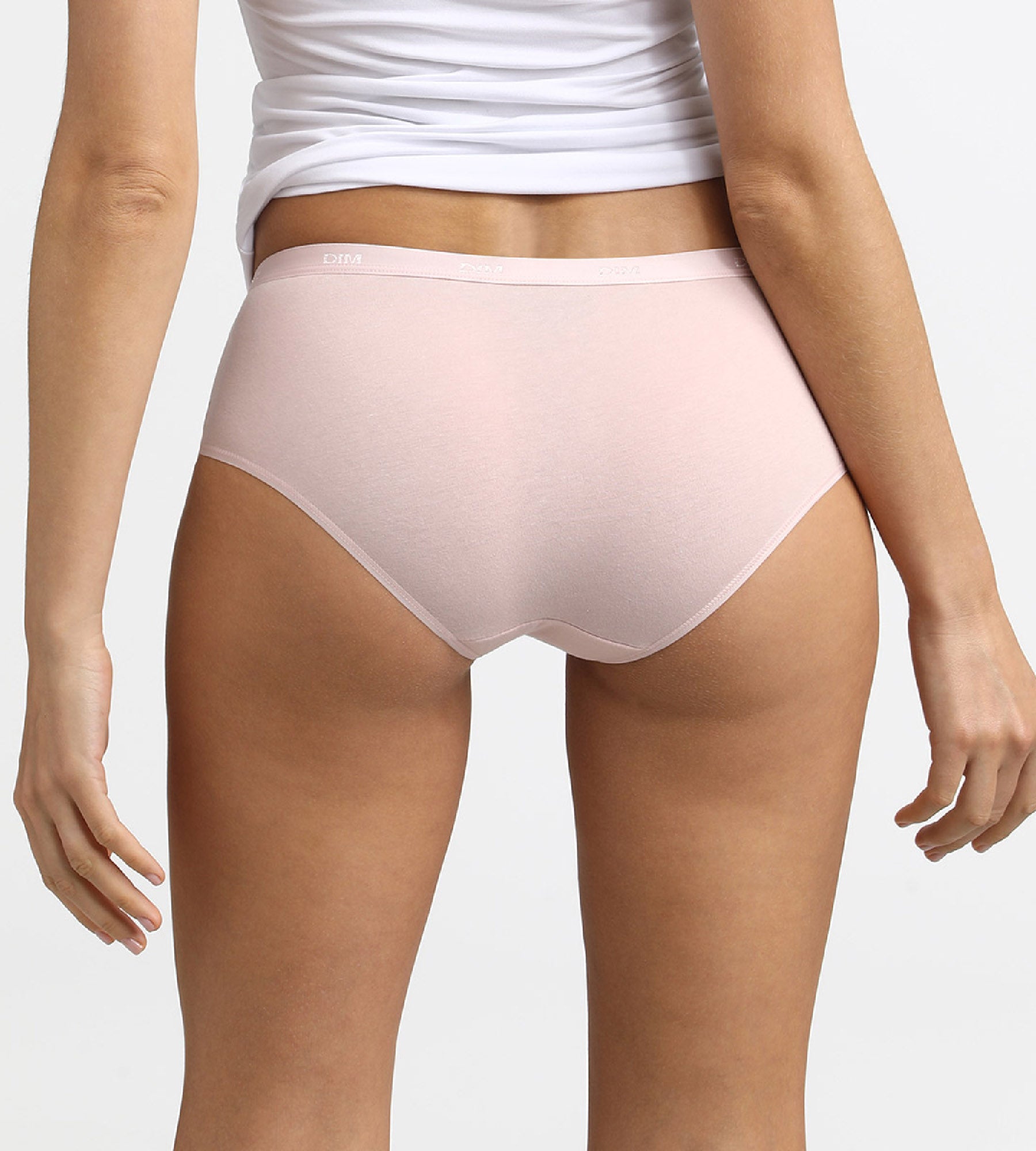 DIM Pack of 3 pairs of Les Pockets Coton boyshorts in nude/pink/pearl