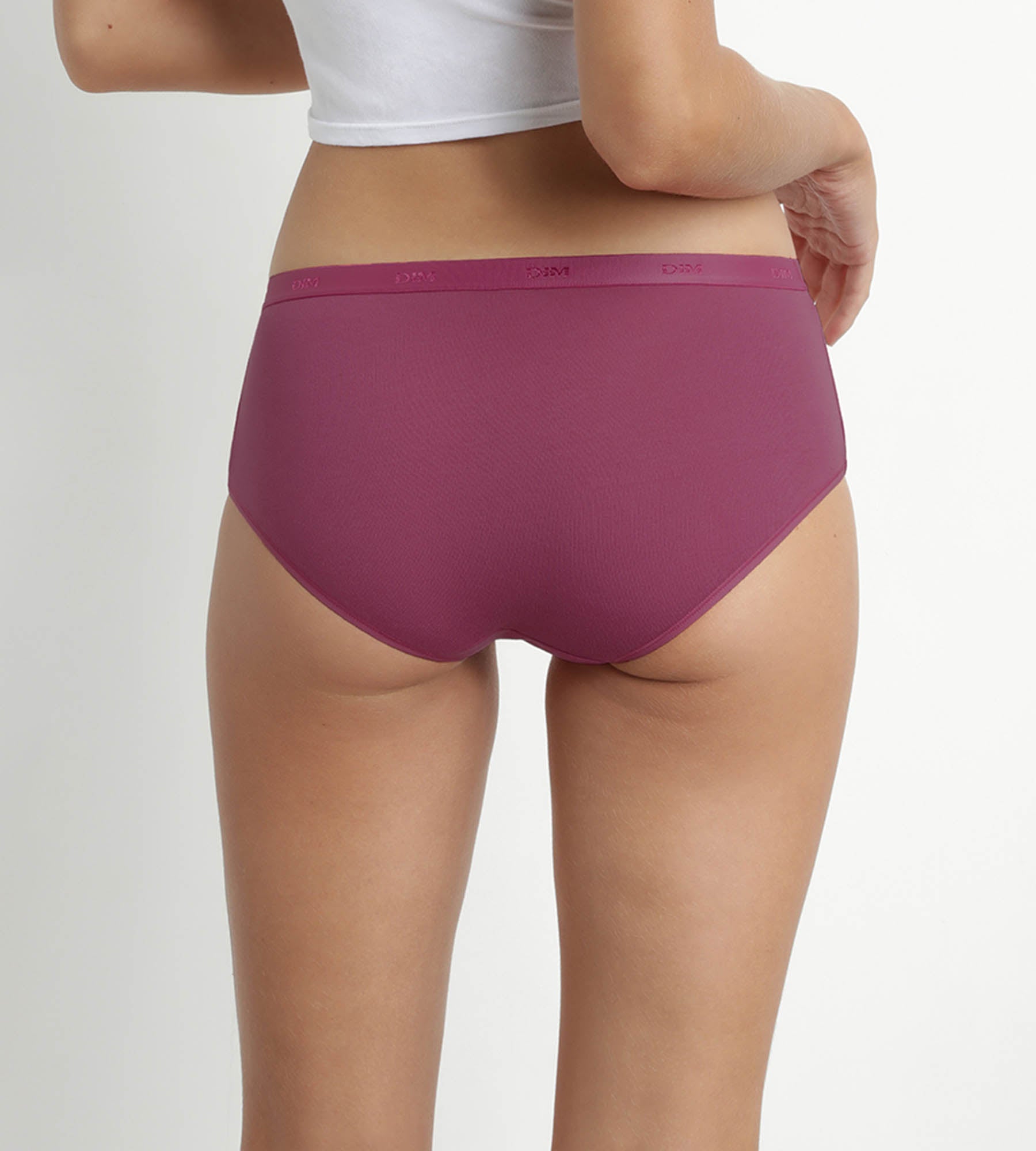 DIM Pack of 3 women's stretch cotton boxers Red Green Les Pockets Ecodim
