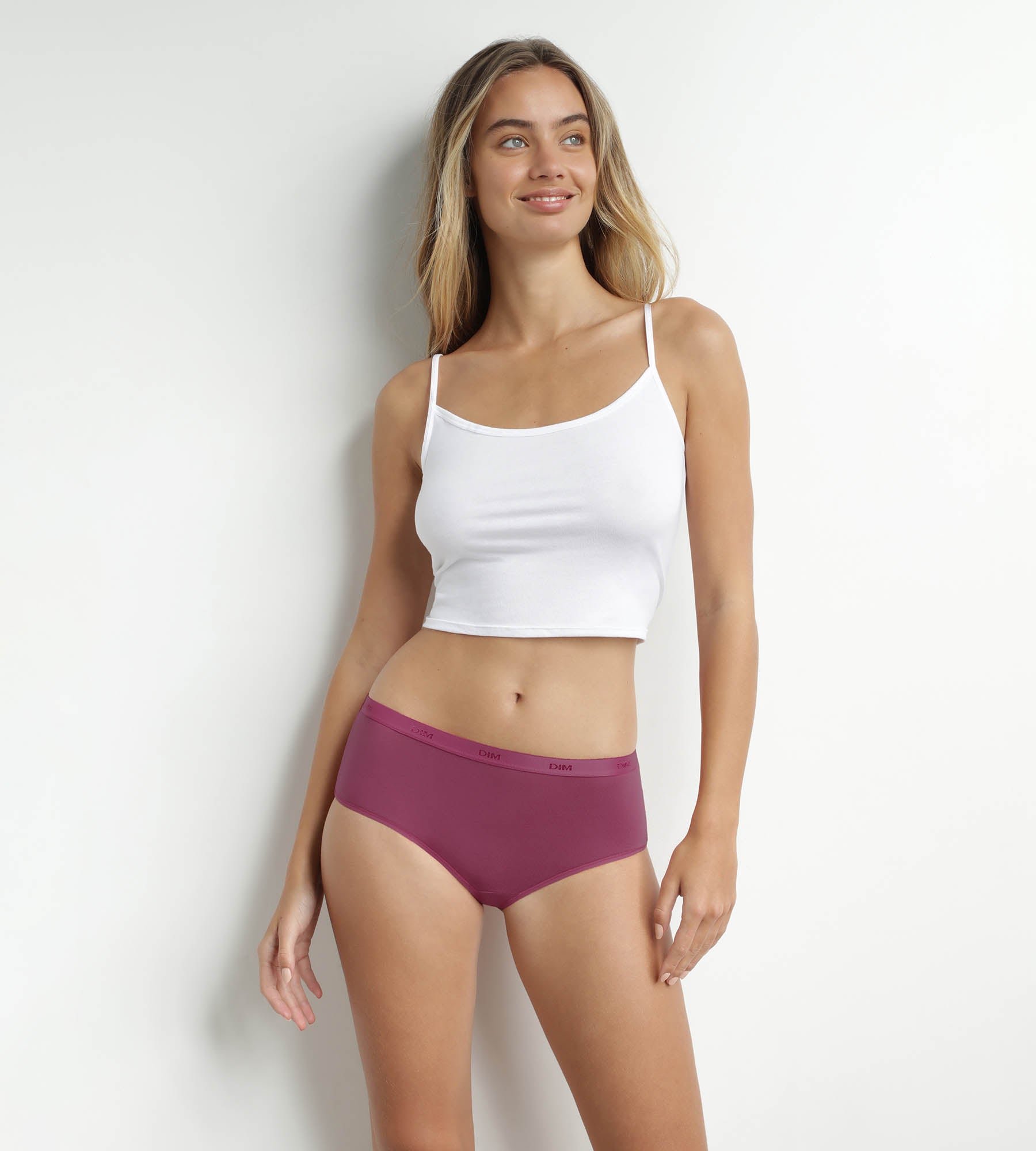 DIM Pack of 3 women's stretch cotton boxers Red Green Les Pockets Ecodim