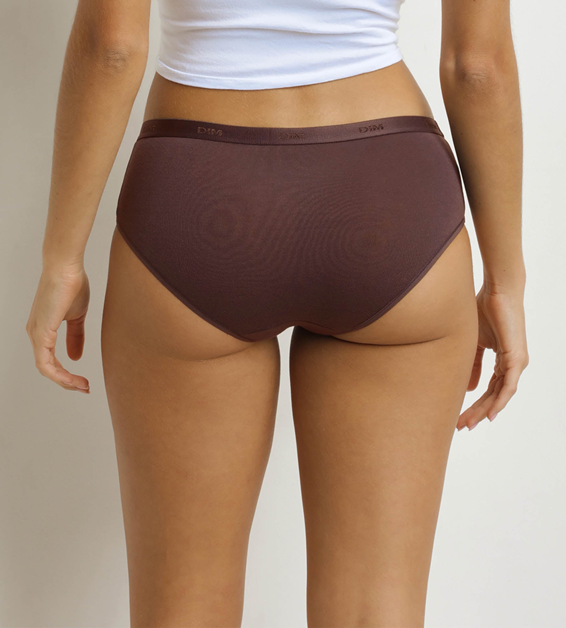 DIM Pack of 3 women's boxer shorts Cocoa, Red, Black Les Pockets Ecodim