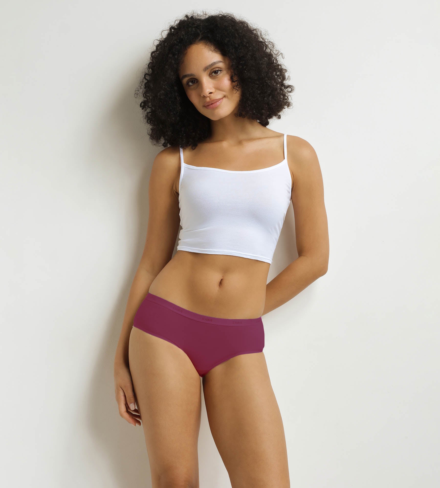 DIM Pack of 3 women's boxer shorts Violet, Red, Green Les Pockets Ecodim