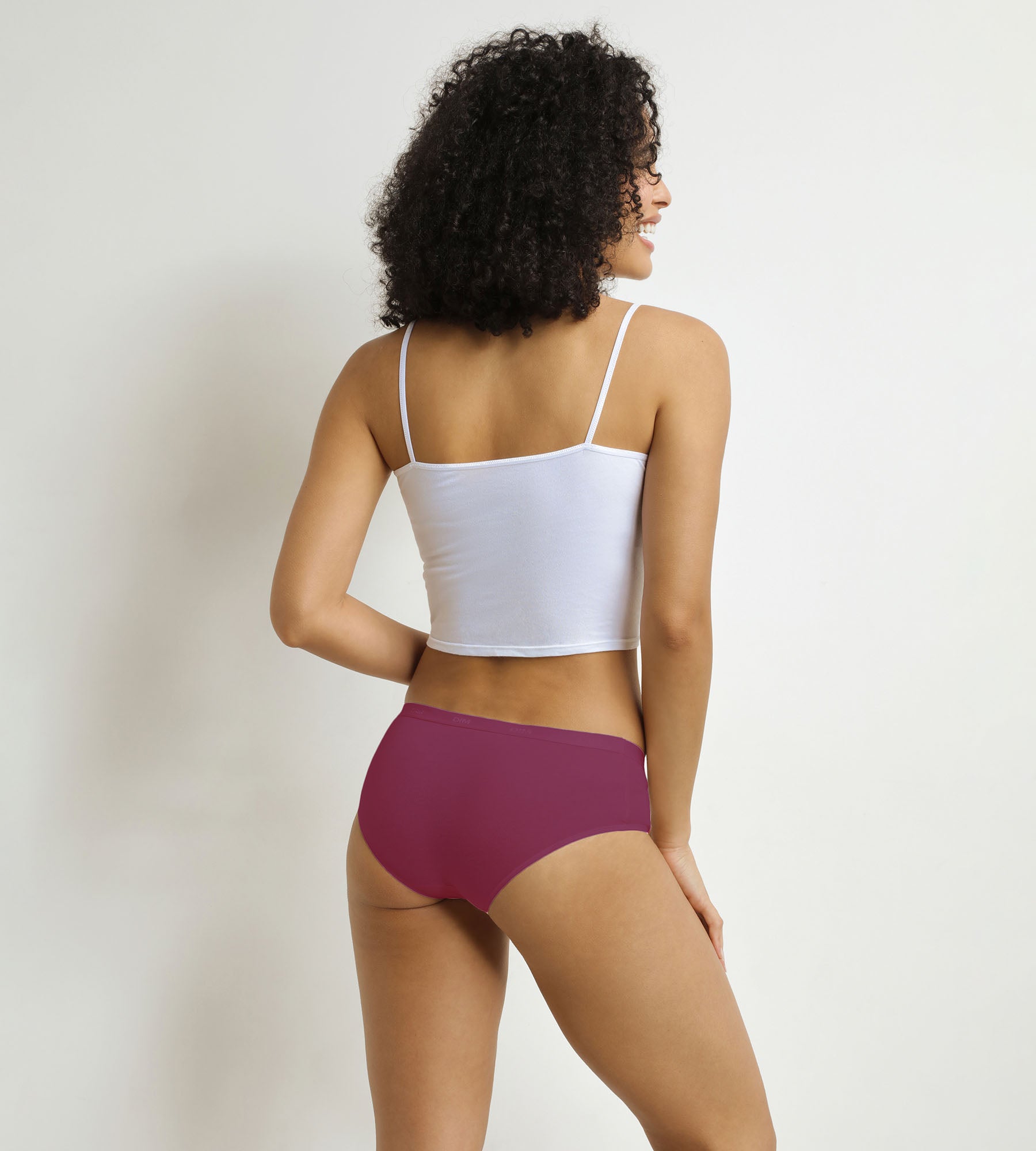 DIM Pack of 3 women's boxer shorts Violet, Red, Green Les Pockets Ecodim