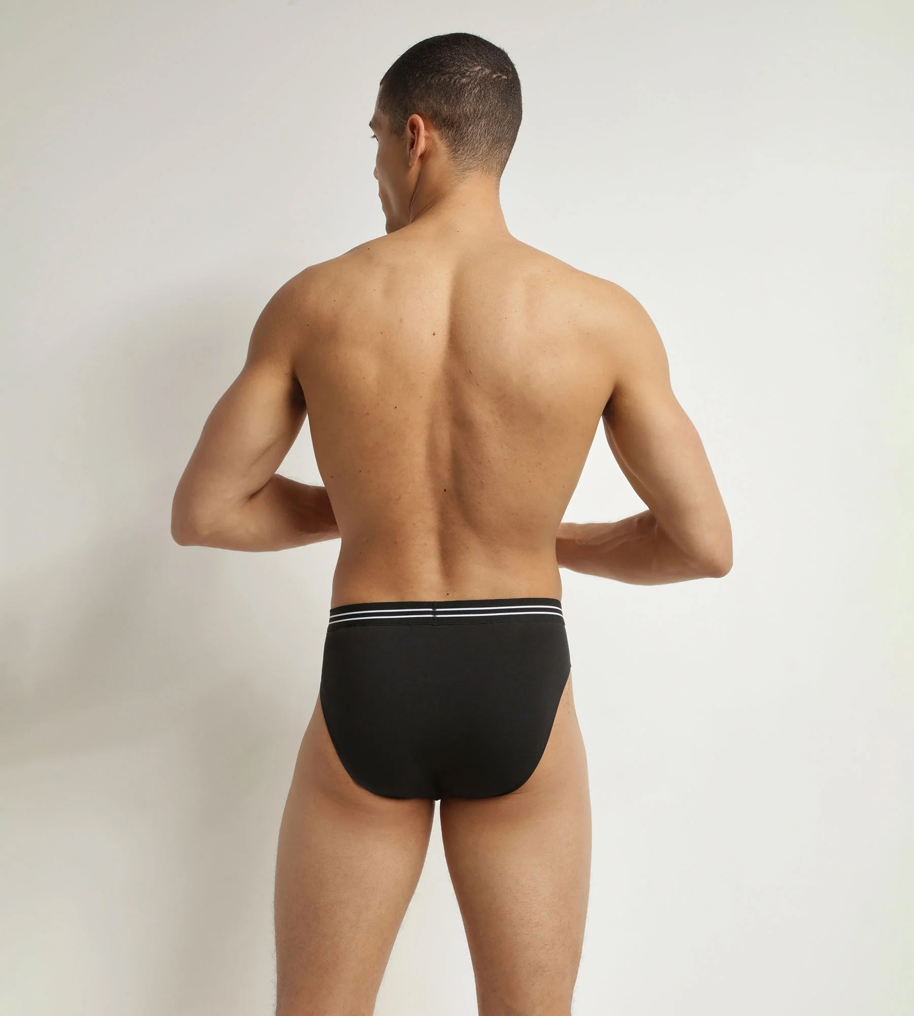DIM Pack of 4 briefs cotton stretch men's Black EcoDim