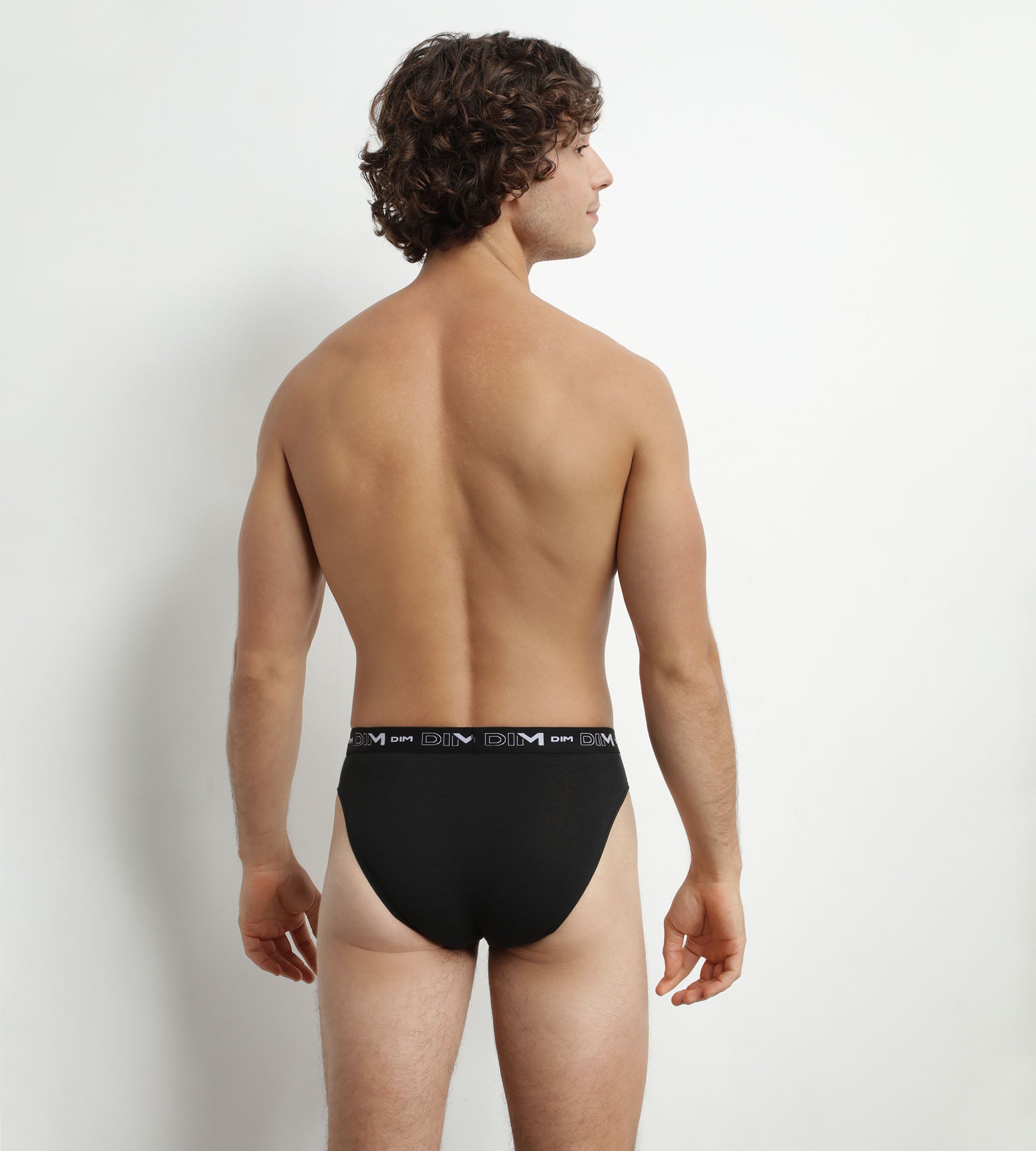 DIM Pack of 2 Men's Briefs Black White Contrast Waistband Dim Cotton Stretch
