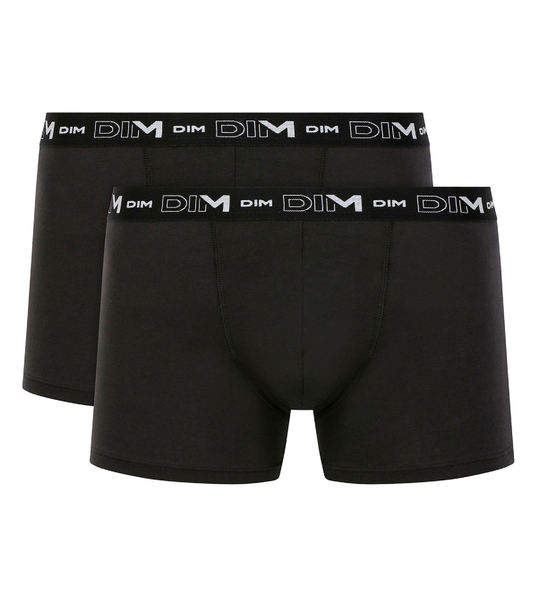 DIM Pack of 2 Black Men's Cotton Stretch Boxers