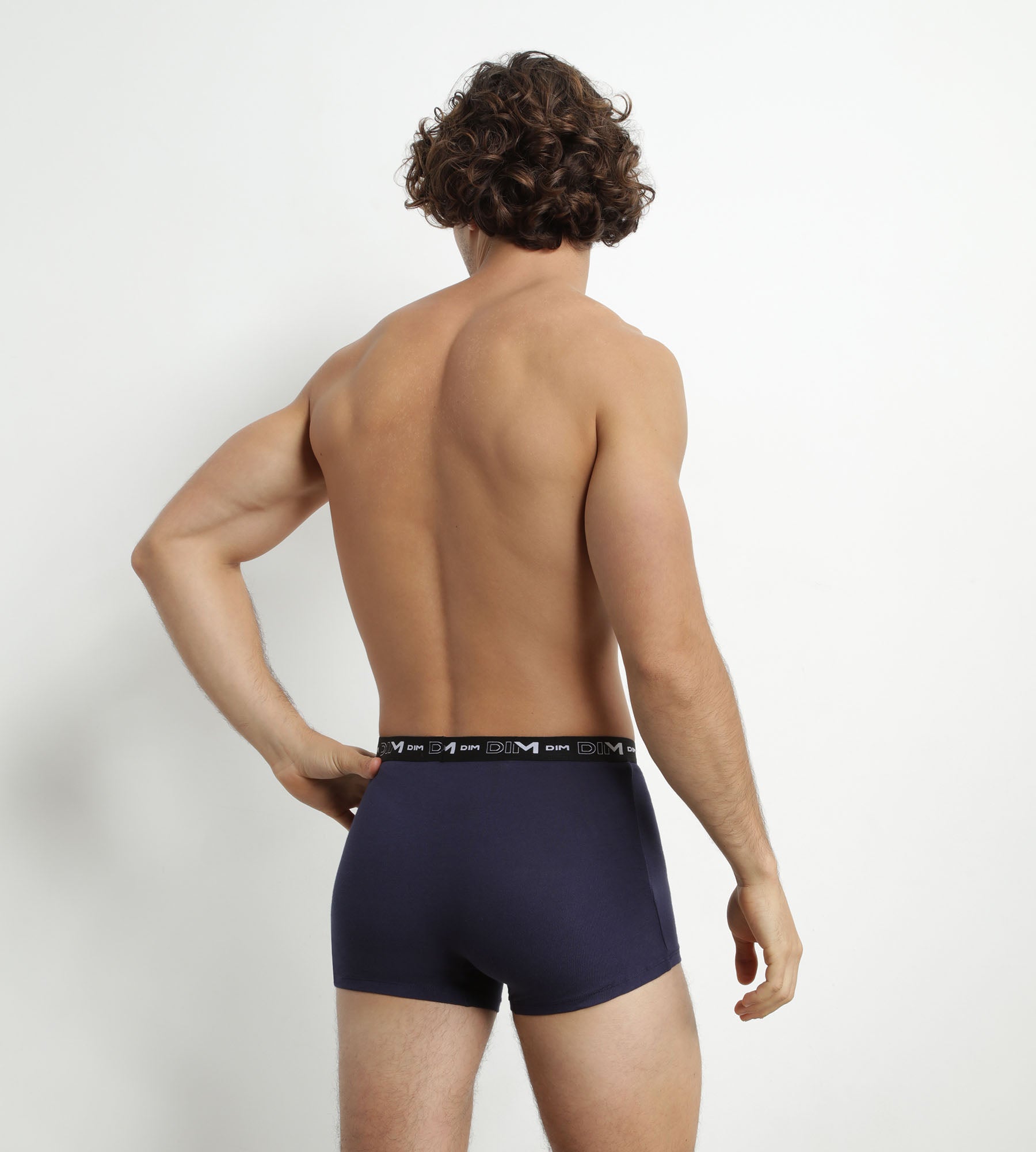 DIM Pack of 2 Men's Boxers Red Blue Contrast Waistband Dim Cotton Stretch
