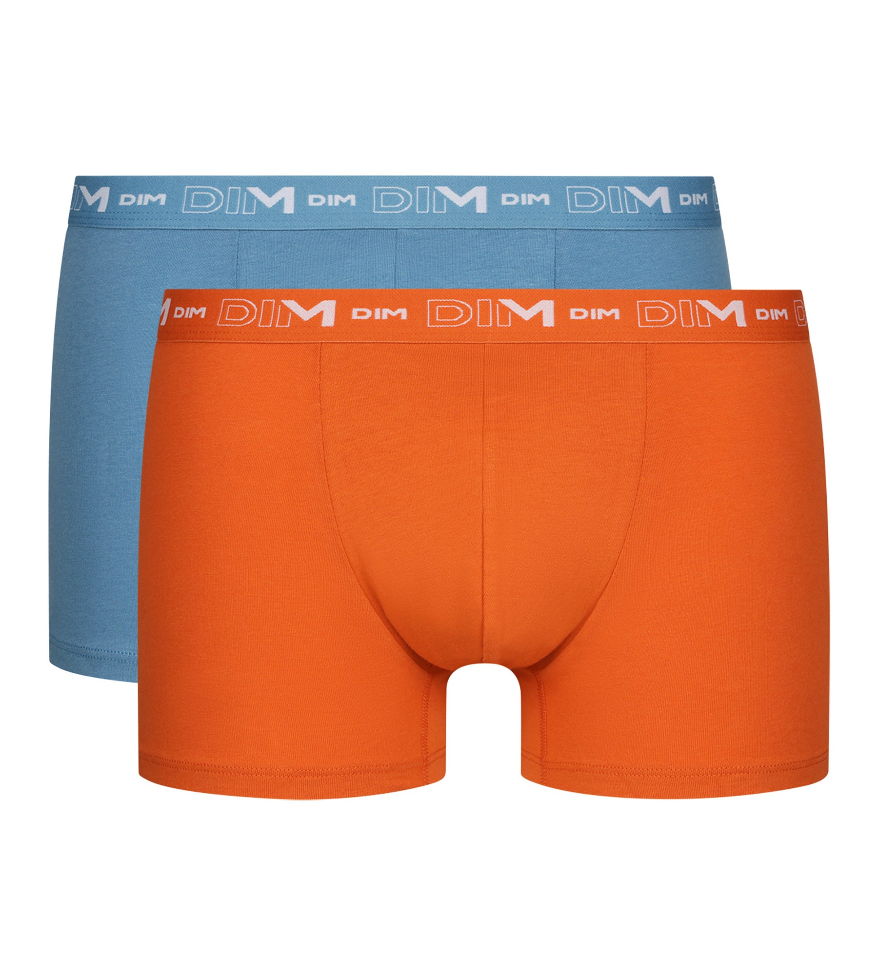 DIM Pack of 2 Blue Orange Men's Graphic Waistband Boxers Dim Cotton Stretch