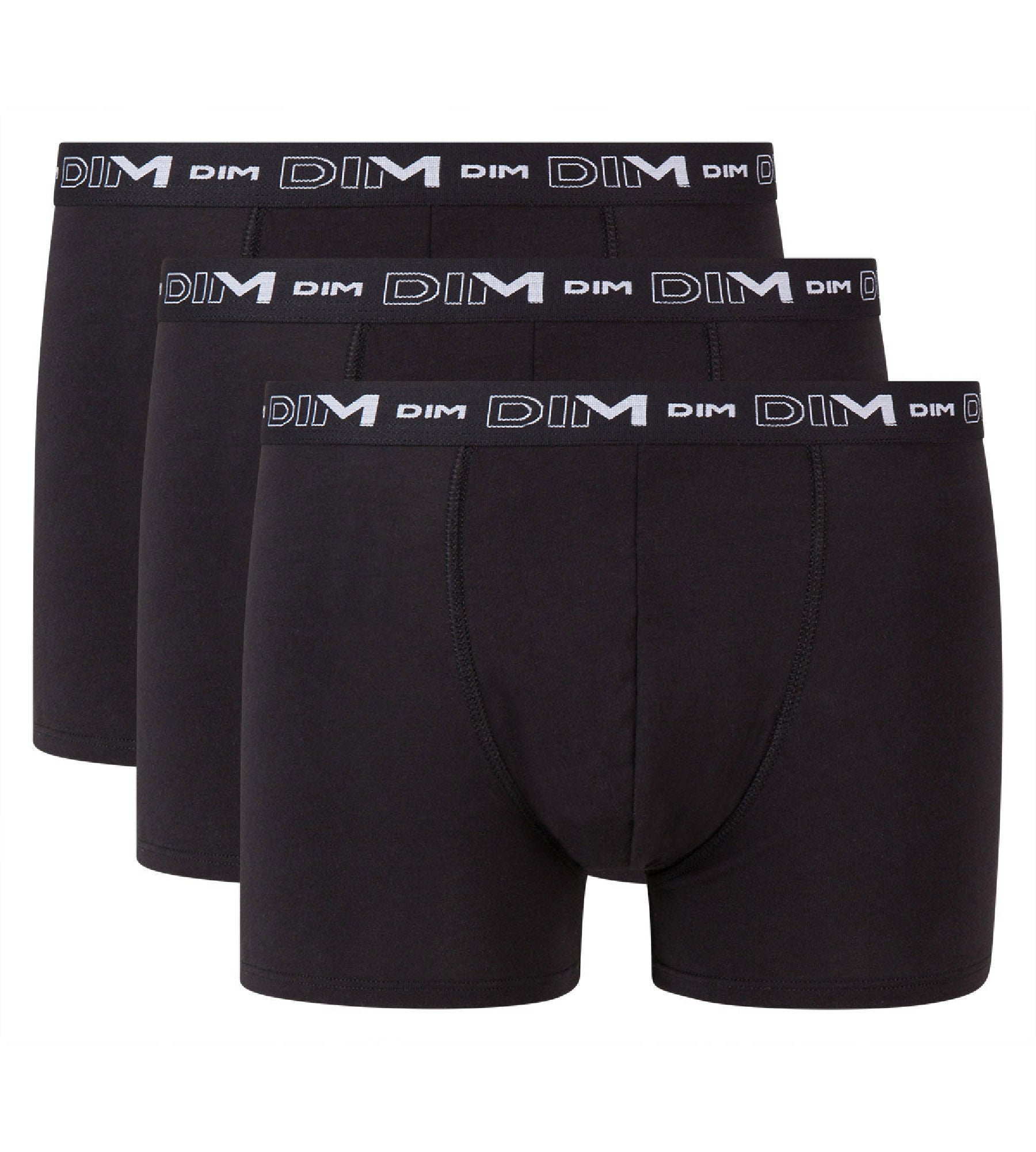 DIM Pack of 3 pairs of black stretch cotton trunks for men