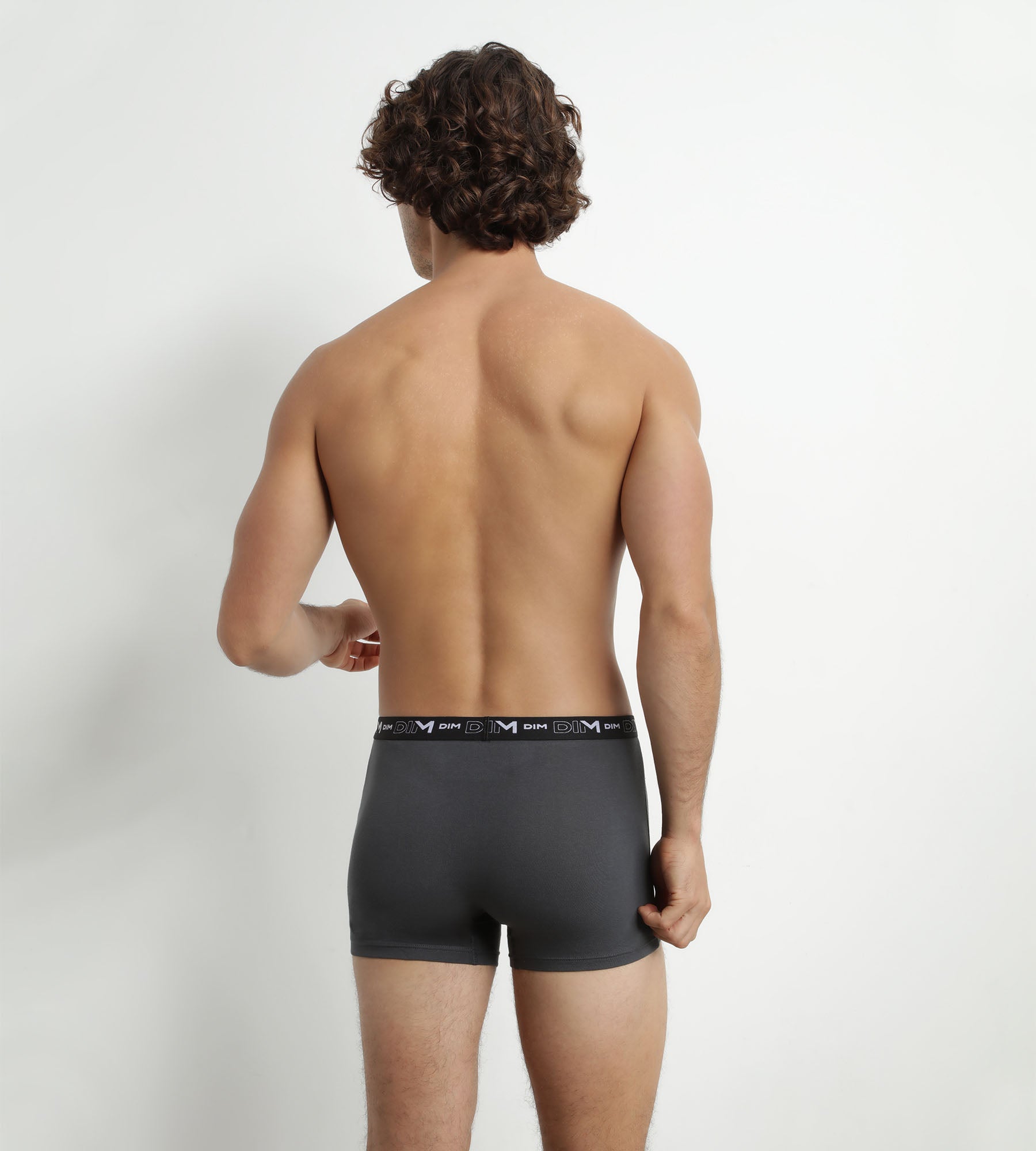 DIM Pack of 3 Men's Black Grey Cotton Stretch Boxers Dim