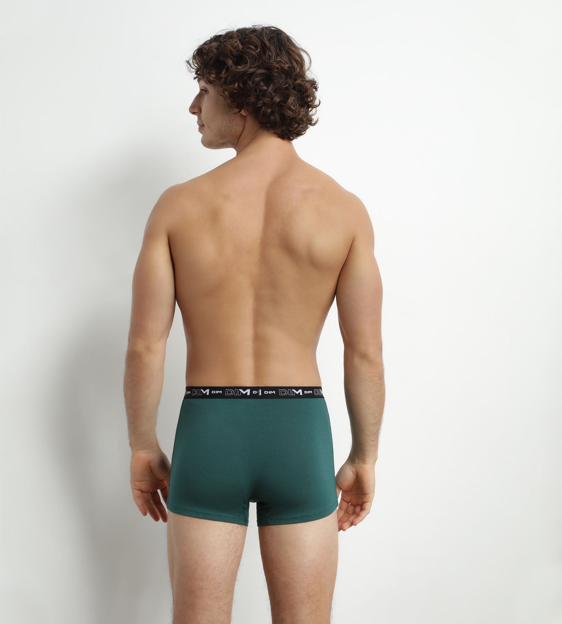 DIM Pack of 3 Men's Cotton Boxers Green Blue Dim Cotton Stretch