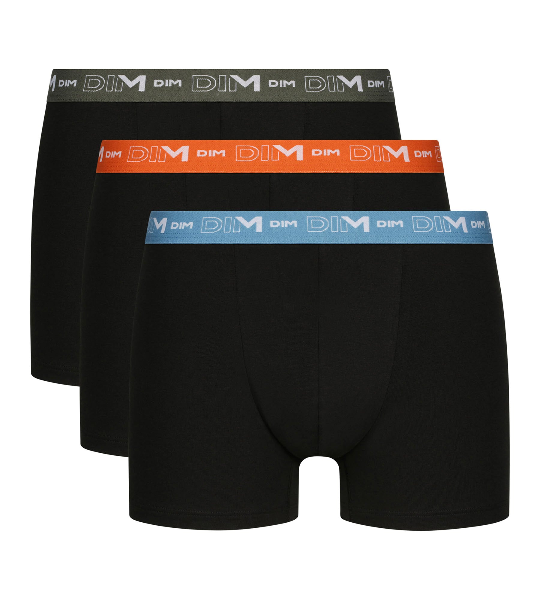 DIM Pack of 3 Blue Orange Dim Cotton Stretch Boxer Briefs for Men