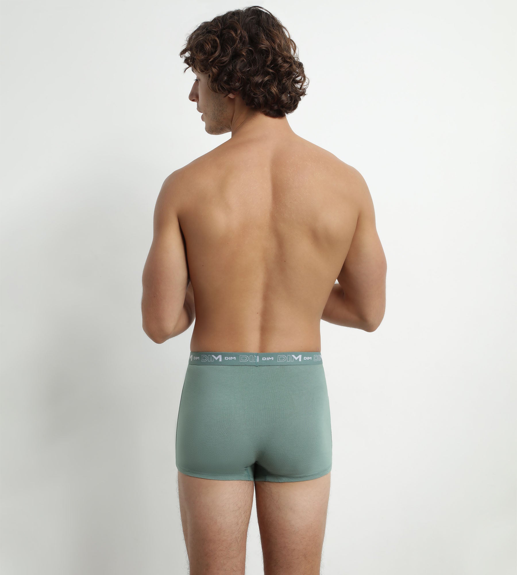 DIM Pack of 3 Men's Cotton Boxer Briefs Black Green Dim Cotton Stretch