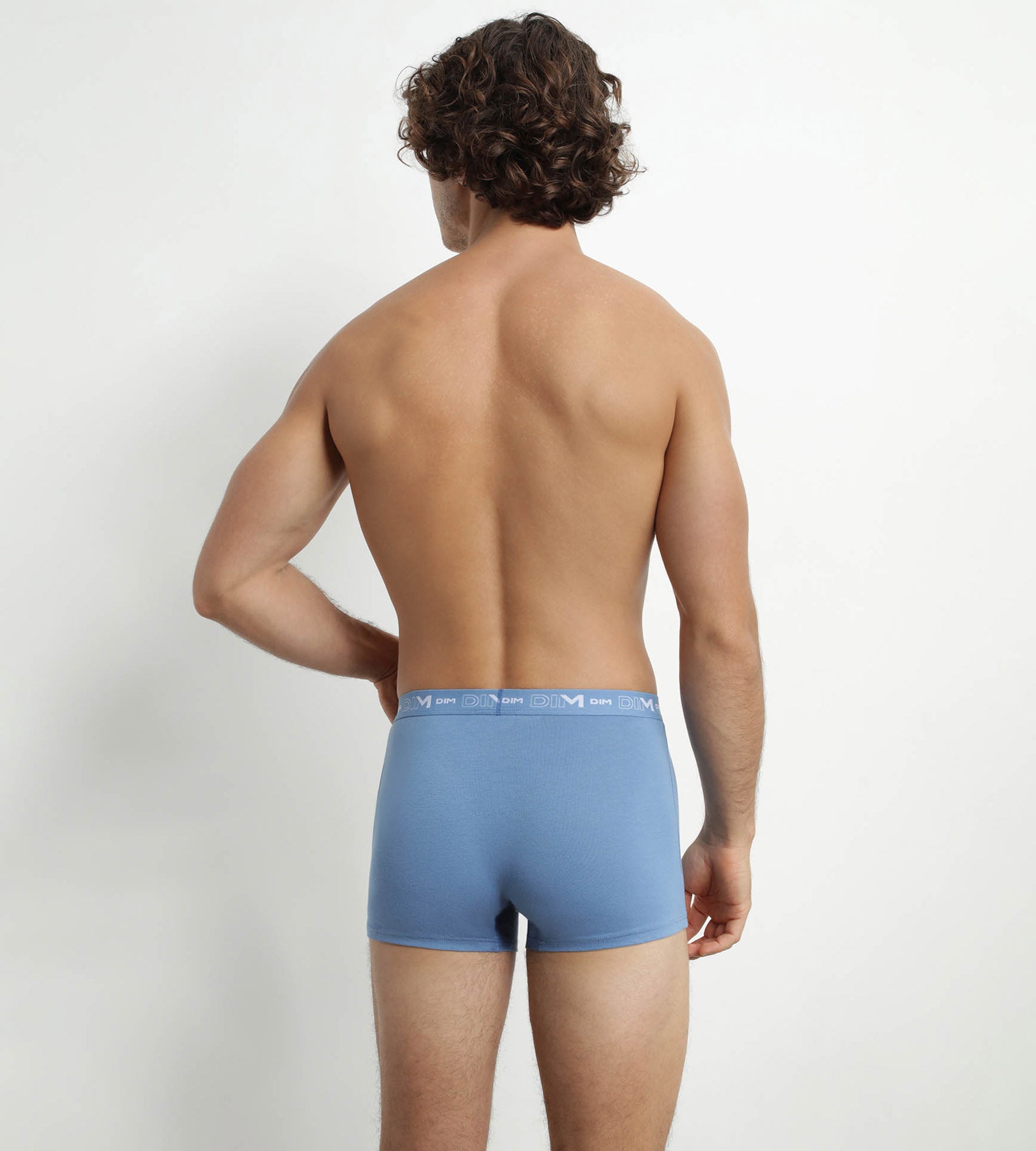 DIM Pack of 3 men's boxer shorts Blue Riviera Denim Black Dim Cotton Stretch