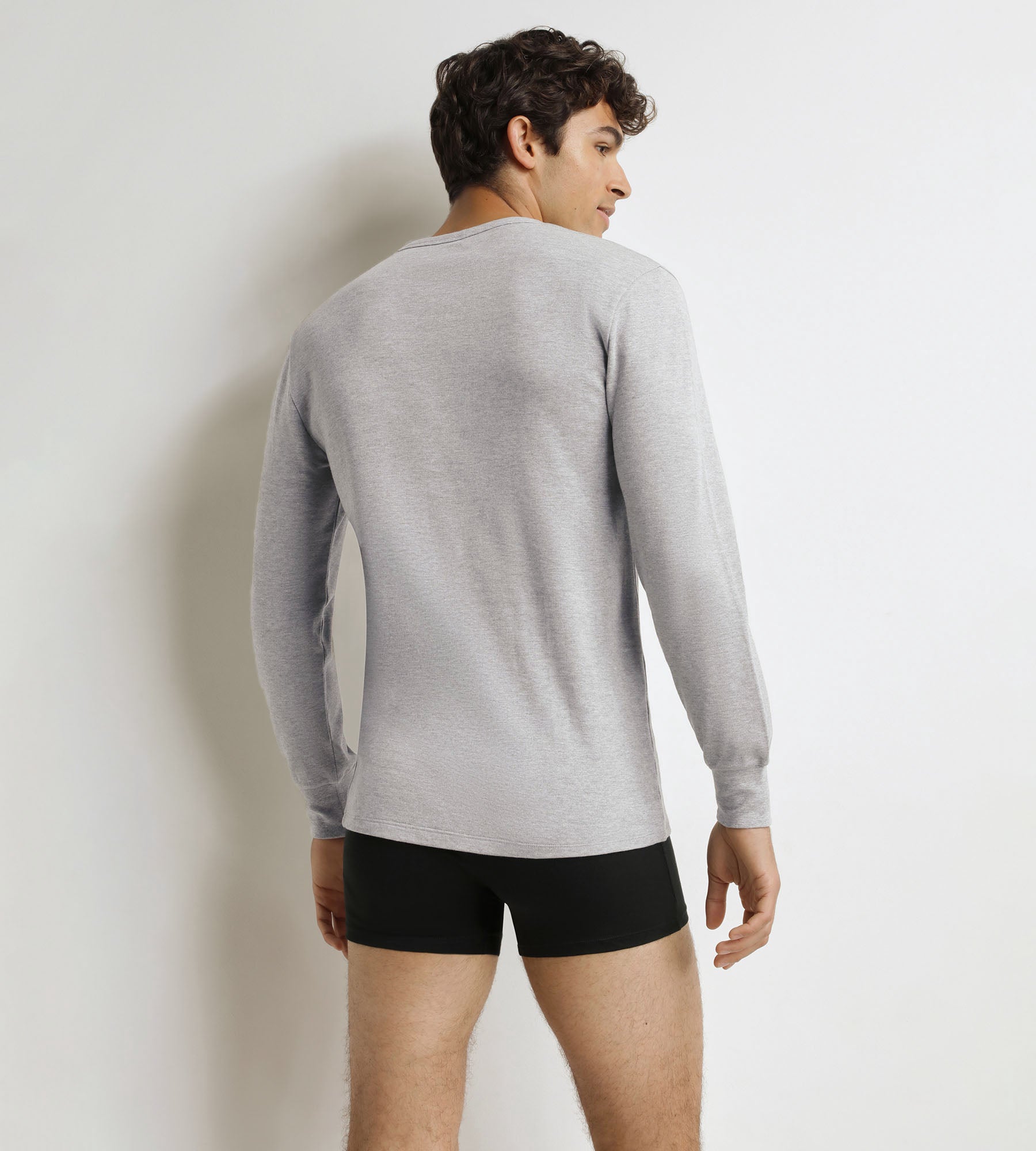 DIM Men's Dim Thermal t-shirt in mottled grey cotton