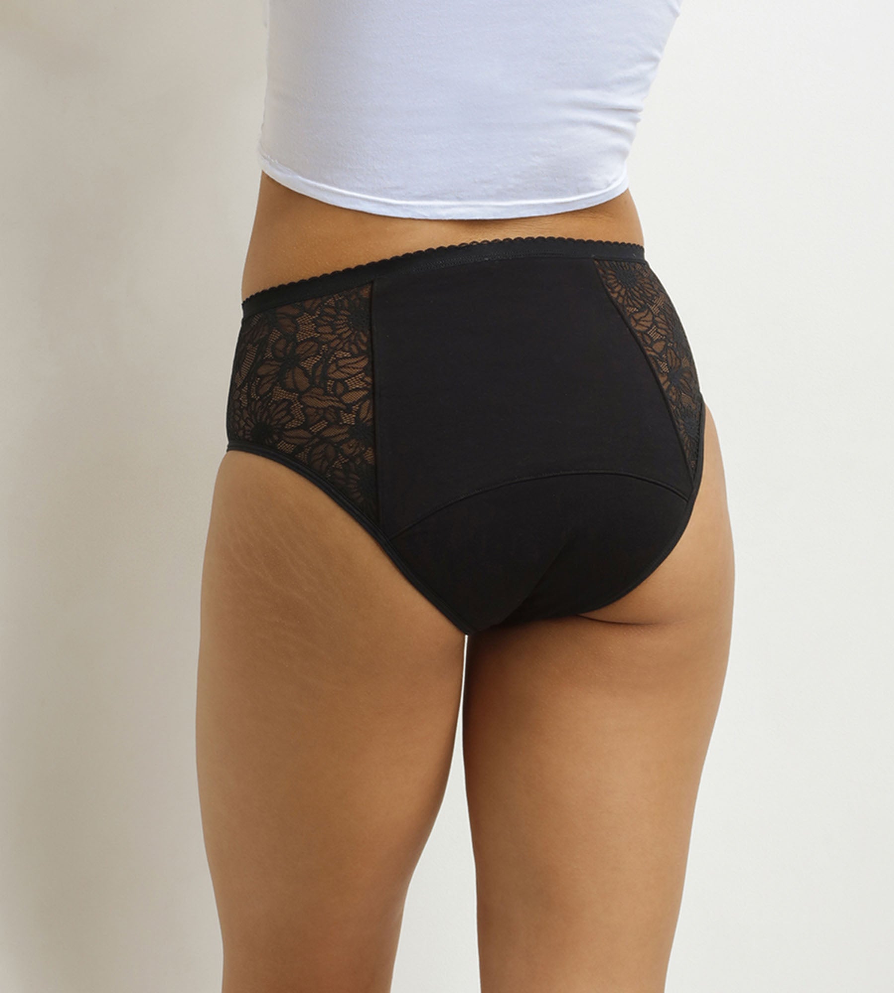 DIM Very heavy flow period panties black with flowers Dim Protect