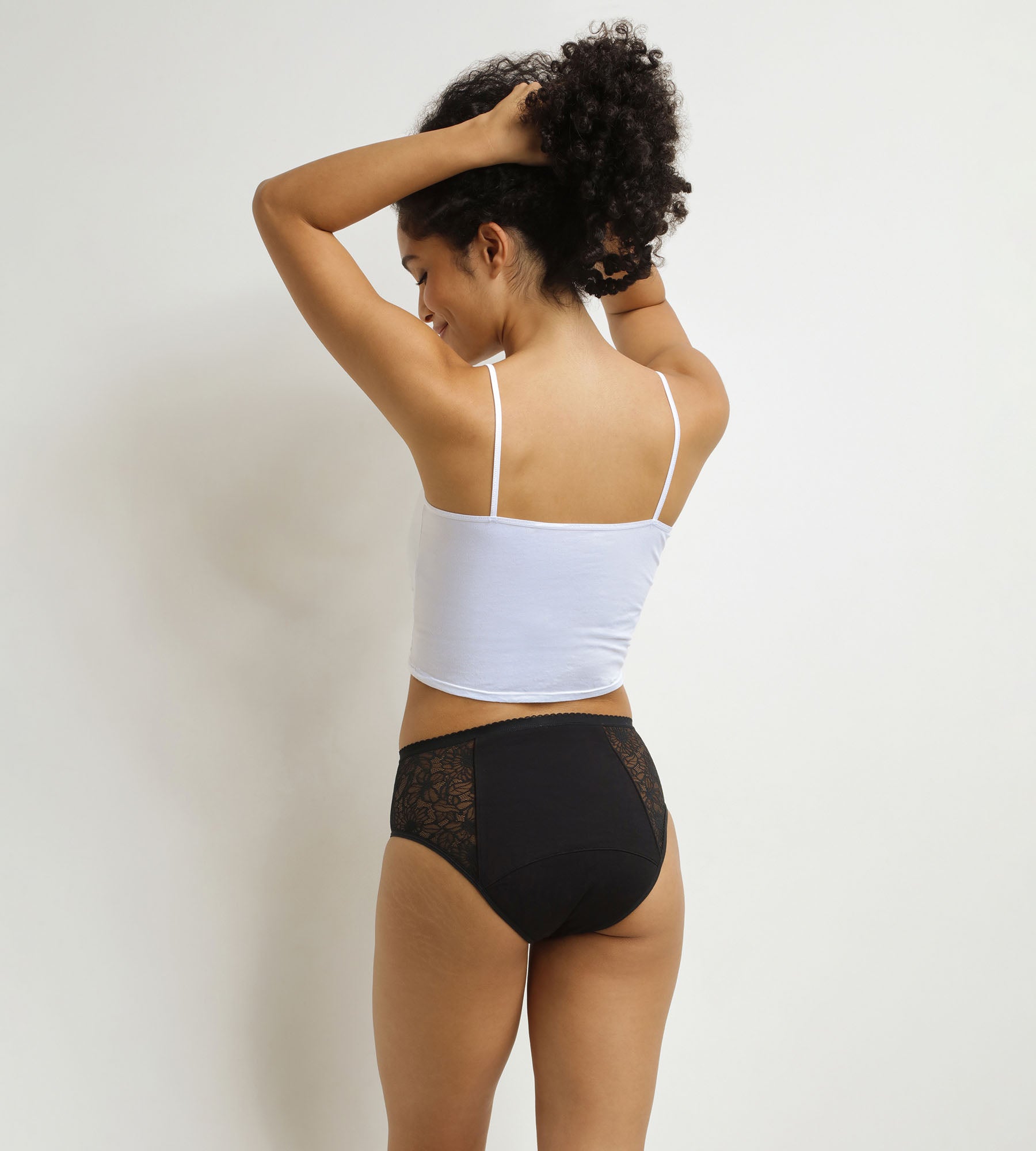 DIM Very heavy flow period panties black with flowers Dim Protect