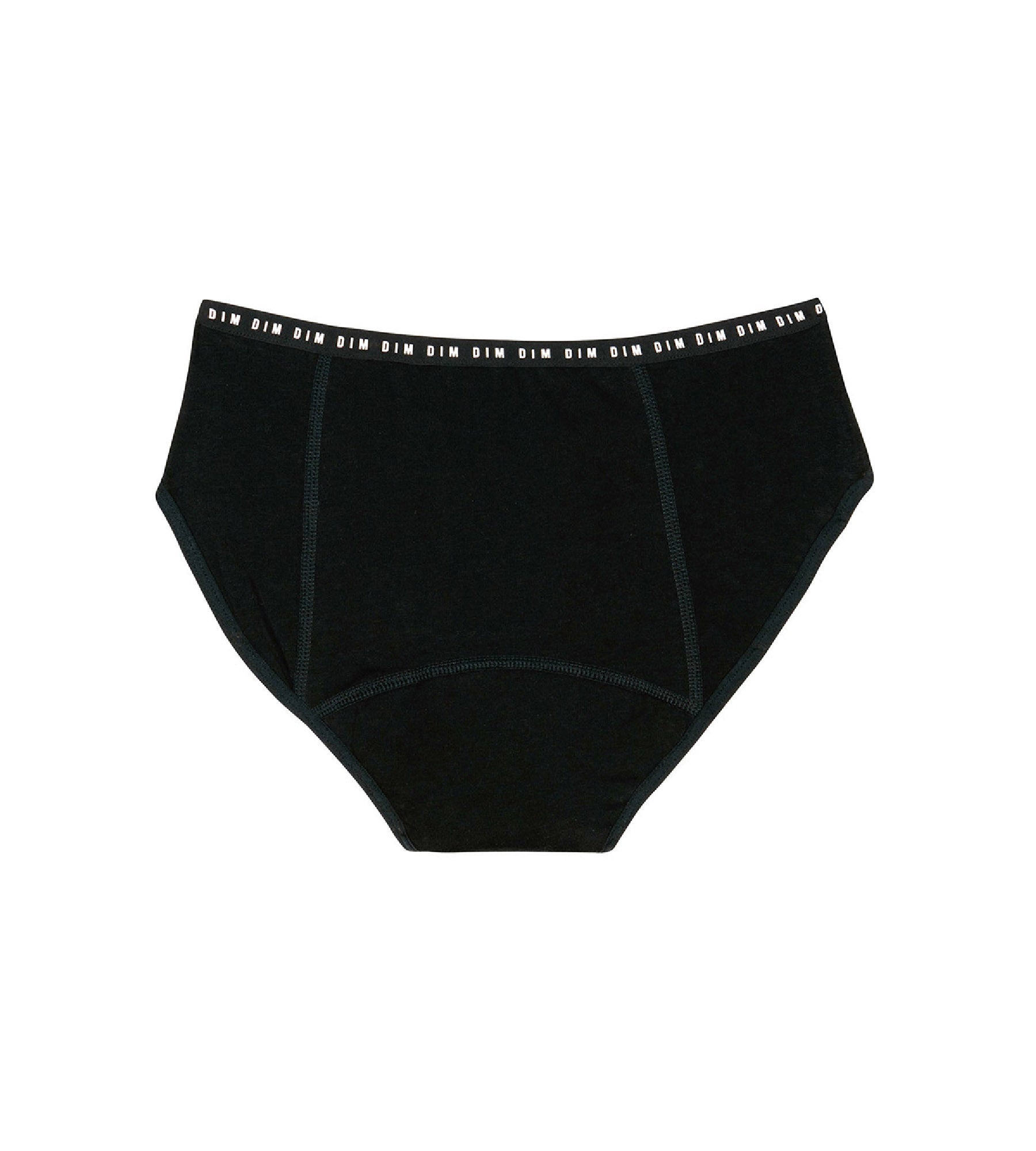DIM Girls' Black Dim Protect organic cotton medium flow period knickers