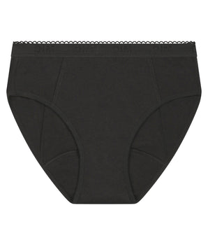 Girls' Black Dim Protect organic cotton heavy flow period knickers